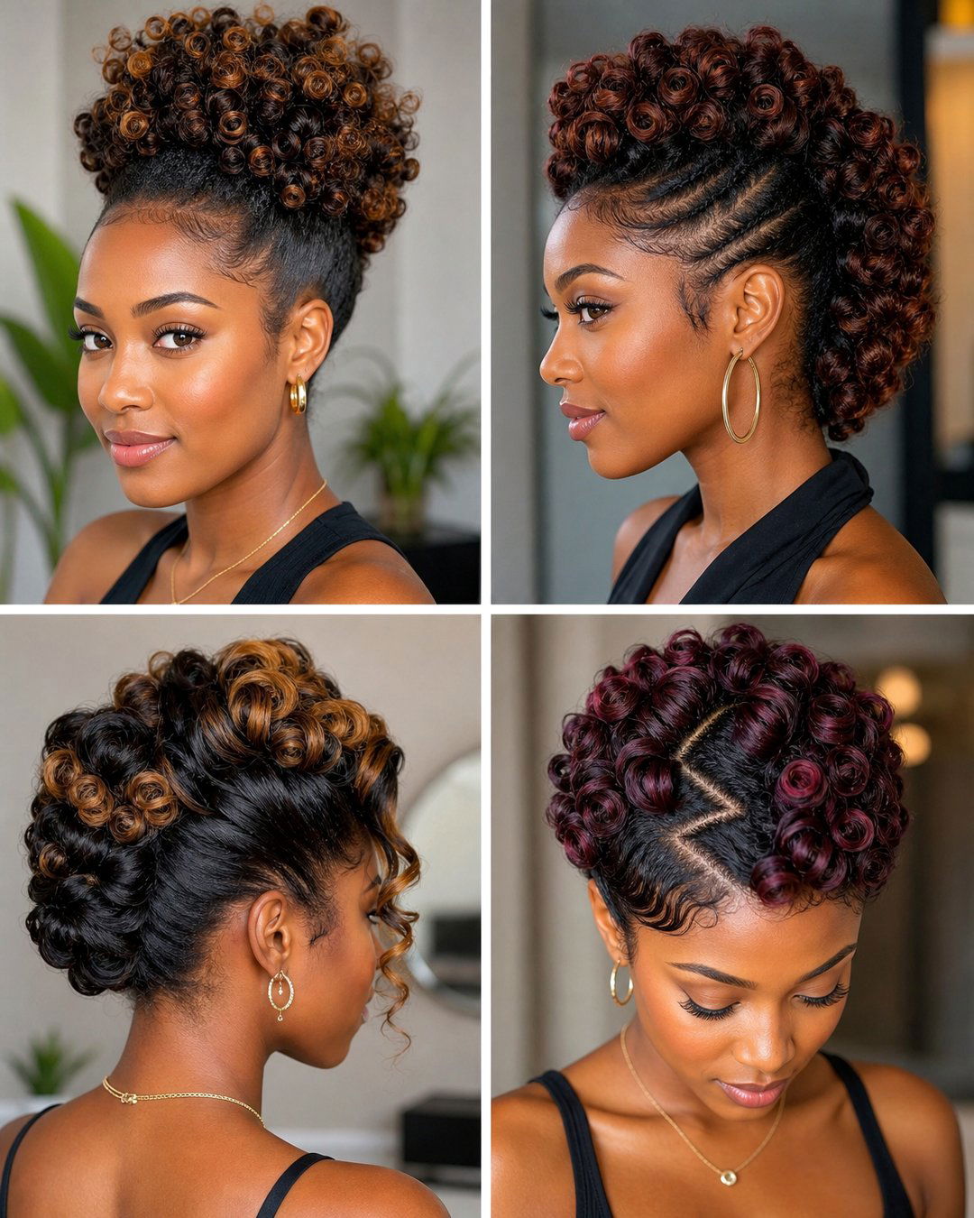 25 Elegant Short Pin Curl Hairstyles for Black Hair