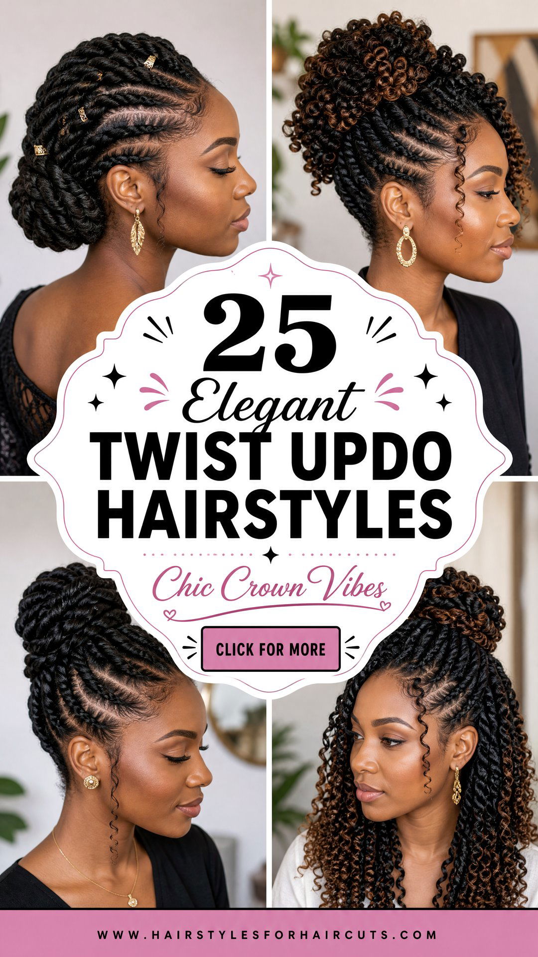 25 Elegant Twist Updo Hairstyles for Black Hair - 25 Elegant Twist Updo Hairstyles for Black Hair