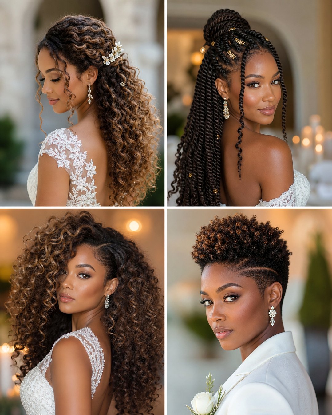 25 Elegant Wedding Hairstyles for Natural Black Hair