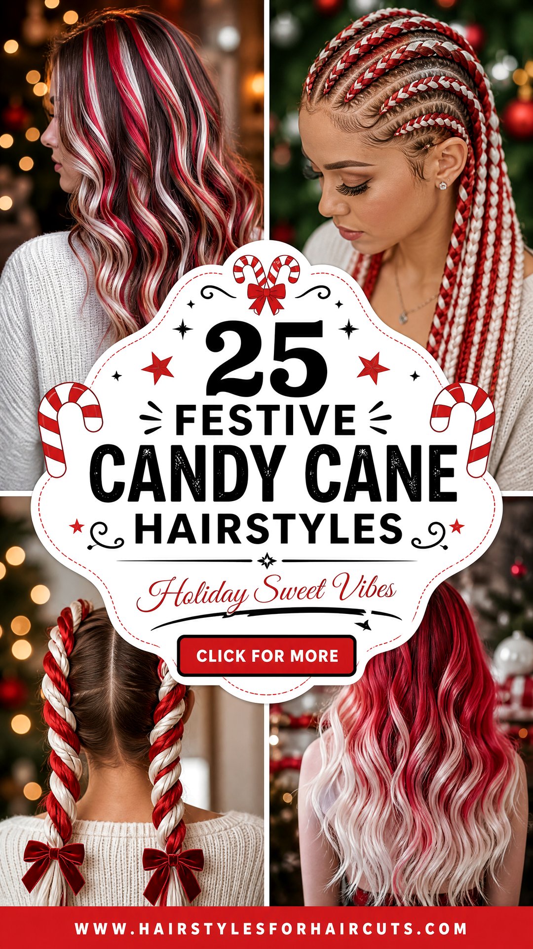 25 Festive Candy Cane Hairstyles for the Holidays - 25 Festive Candy Cane Hairstyles for the Holidays
