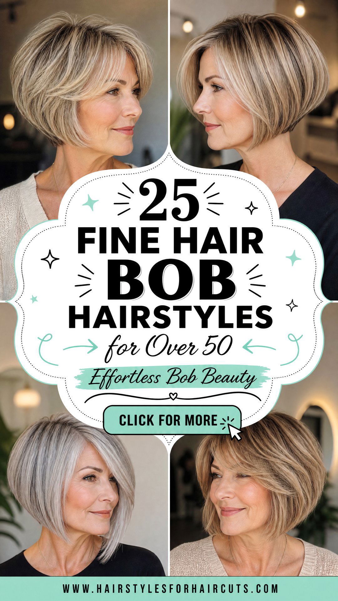 25 Fine Hair Bob Hairstyles for Over 50 Women - 25 Fine Hair Bob Hairstyles for Over 50 Women