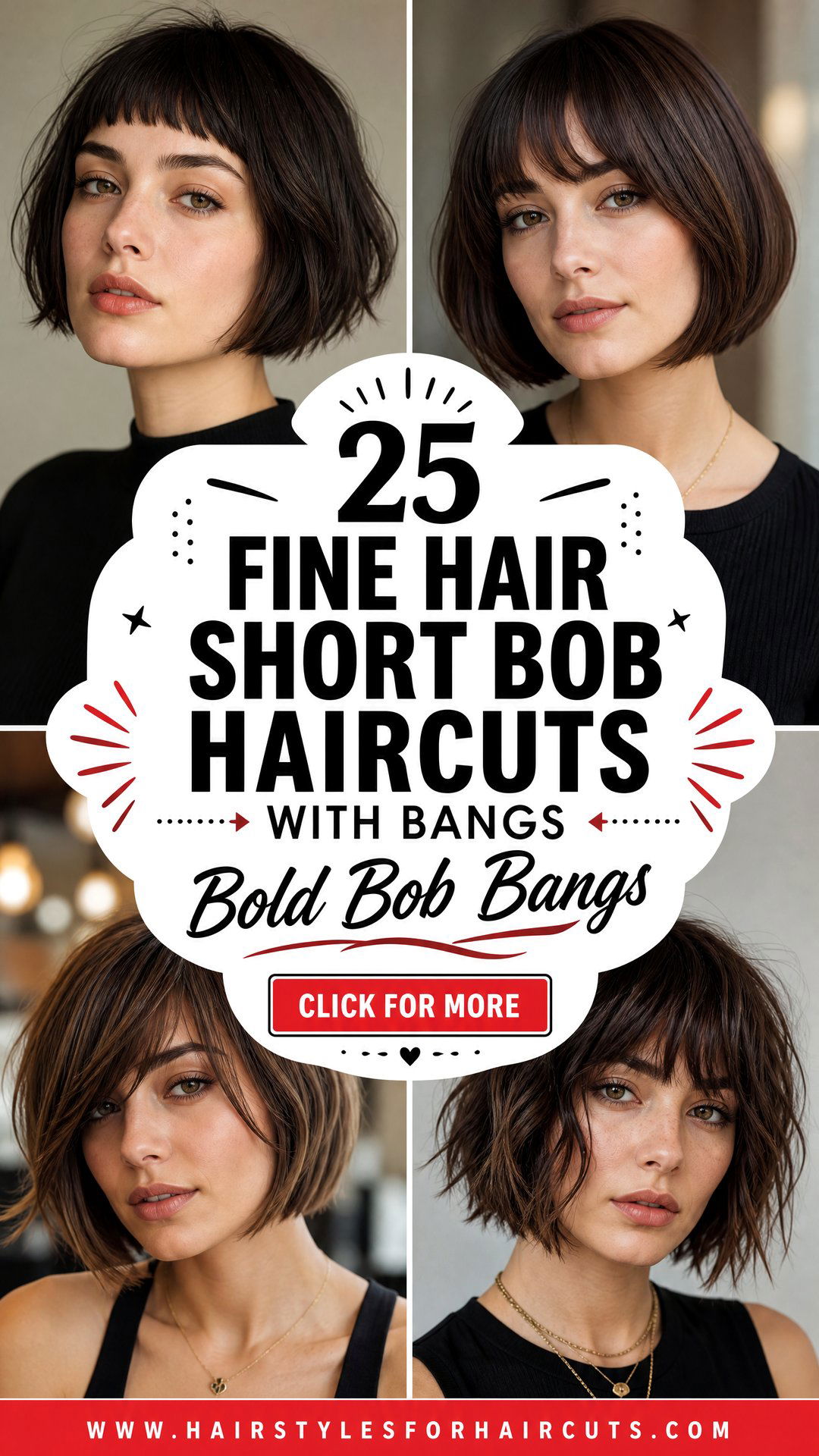 25 Fine Hair Short Bob Haircuts With Bangs to Try - 25 Fine Hair Short Bob Haircuts With Bangs to Try