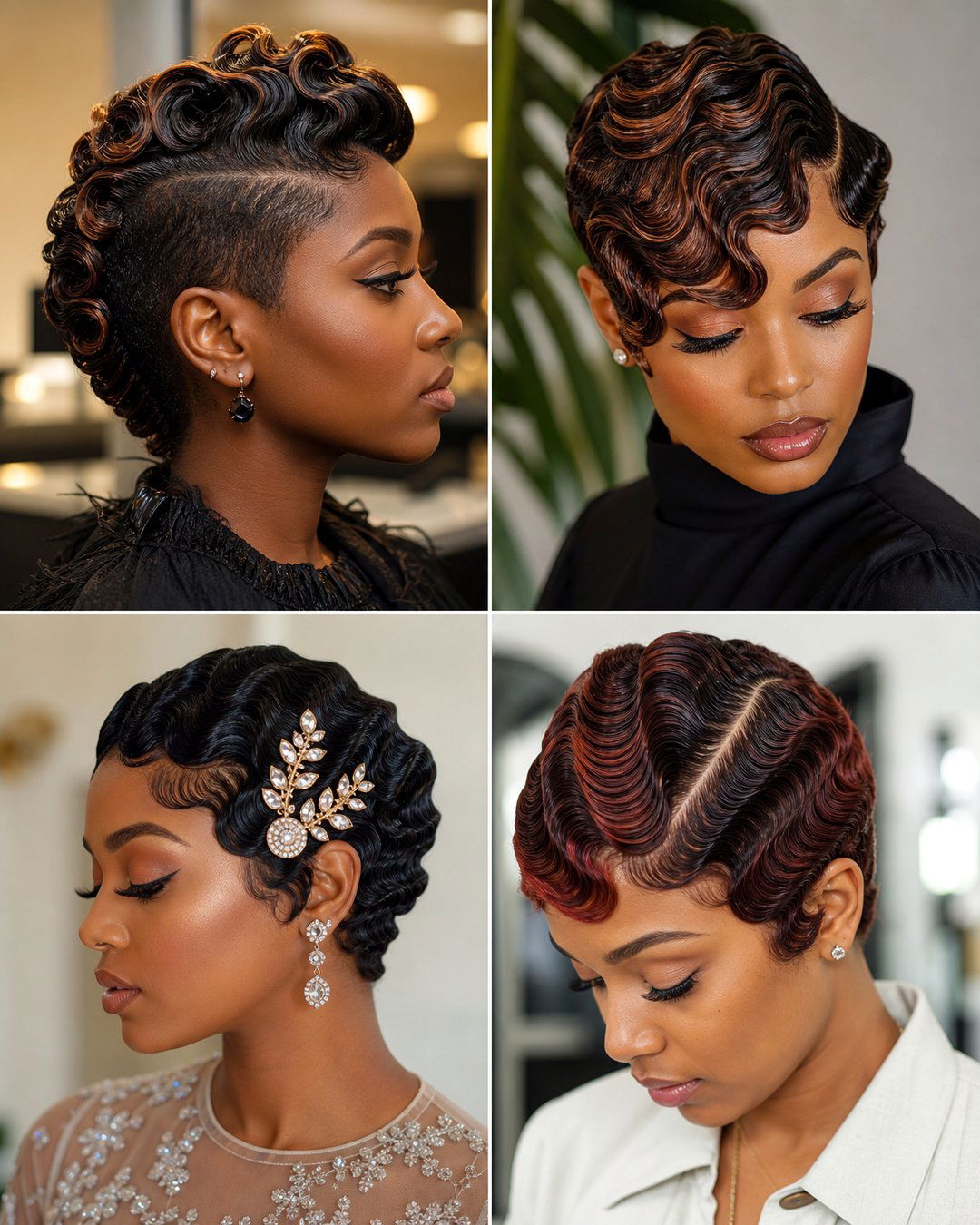 25 Finger Waves Hairstyles for Short Natural Hair