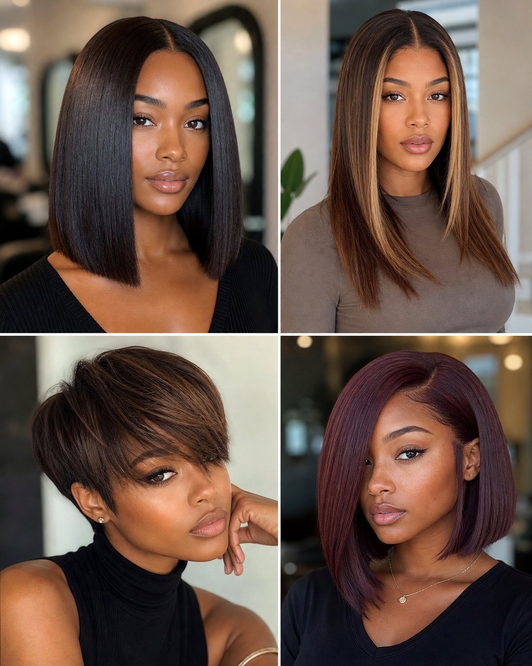 25 Flat Iron Straight Hairstyles for Black Hair Ideas