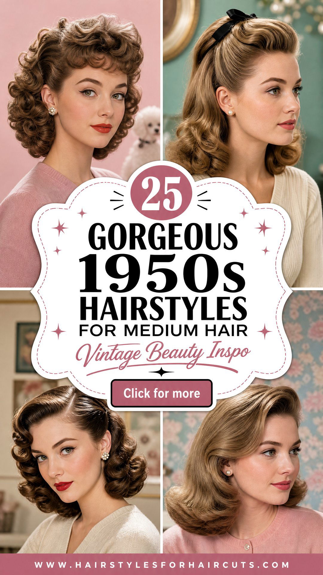 25 Gorgeous 1950s Hairstyles for Medium Hair to Try Today - 25 Gorgeous 1950s Hairstyles for Medium Hair to Try Today