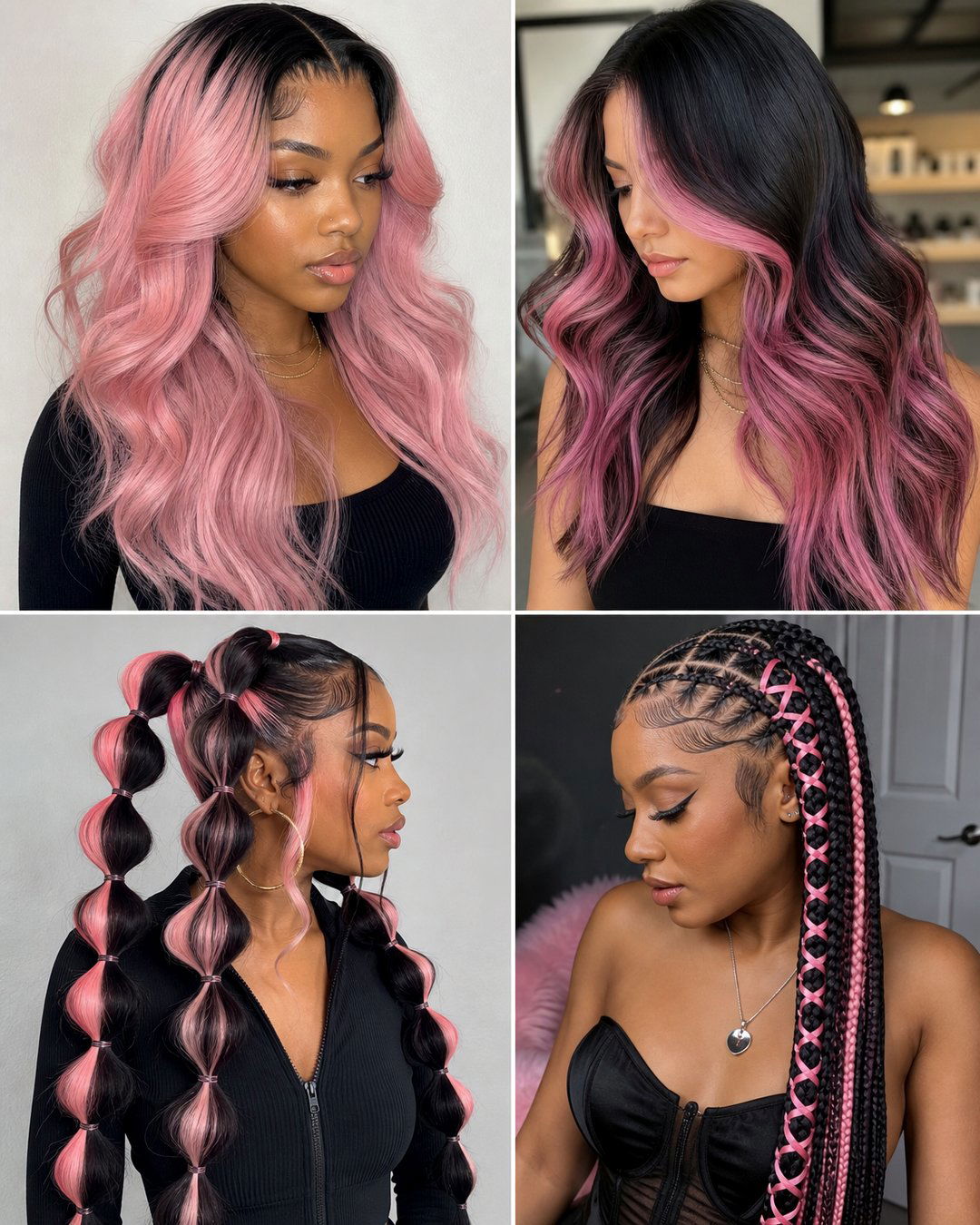 25 Gorgeous Black and Pink Hairstyles to Try Now