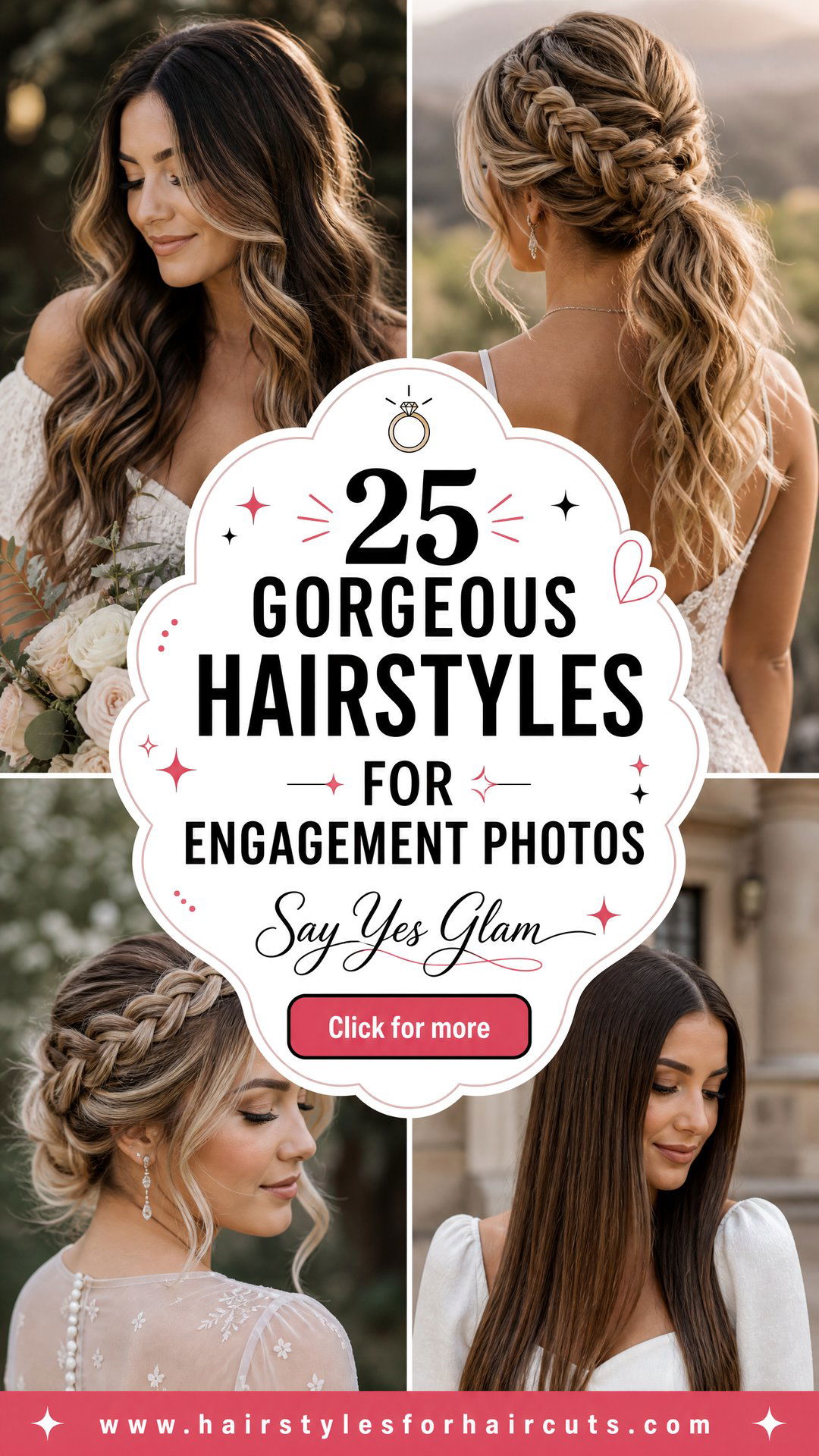 25 Gorgeous Hairstyles for Engagement Photos to Try - 25 Gorgeous Hairstyles for Engagement Photos to Try