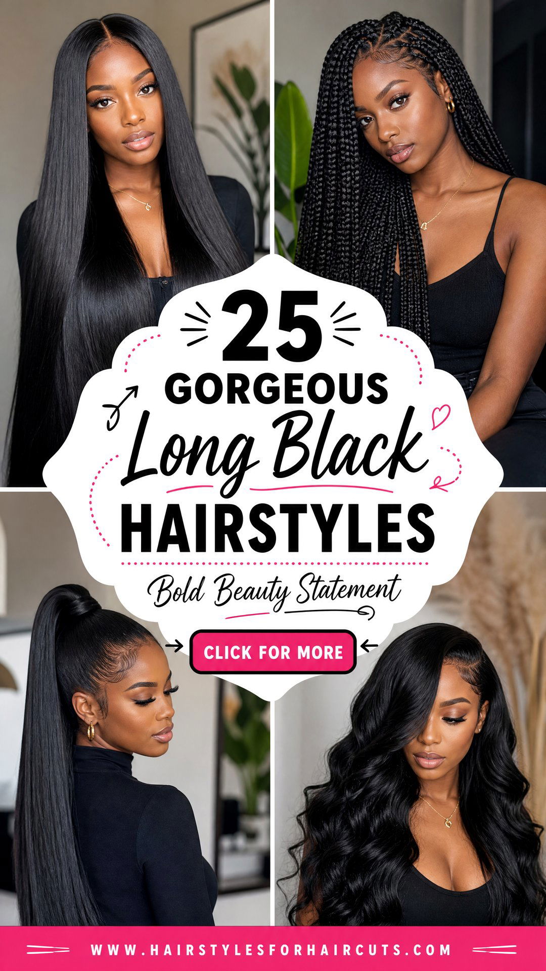 25 Gorgeous Long Black Hairstyles for Women to Rock - 25 Gorgeous Long Black Hairstyles for Women to Rock