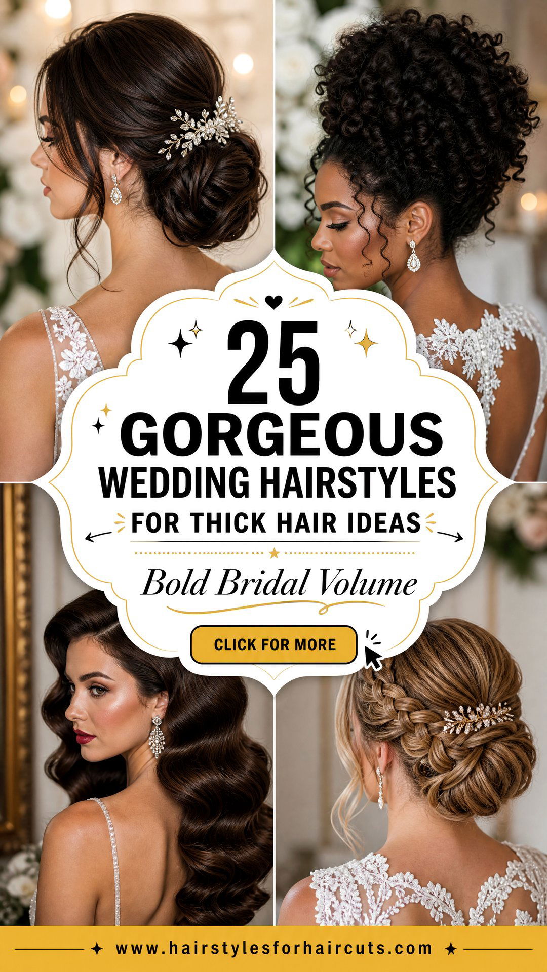 25 Gorgeous Wedding Hairstyles for Thick Hair Brides - 25 Gorgeous Wedding Hairstyles for Thick Hair Brides