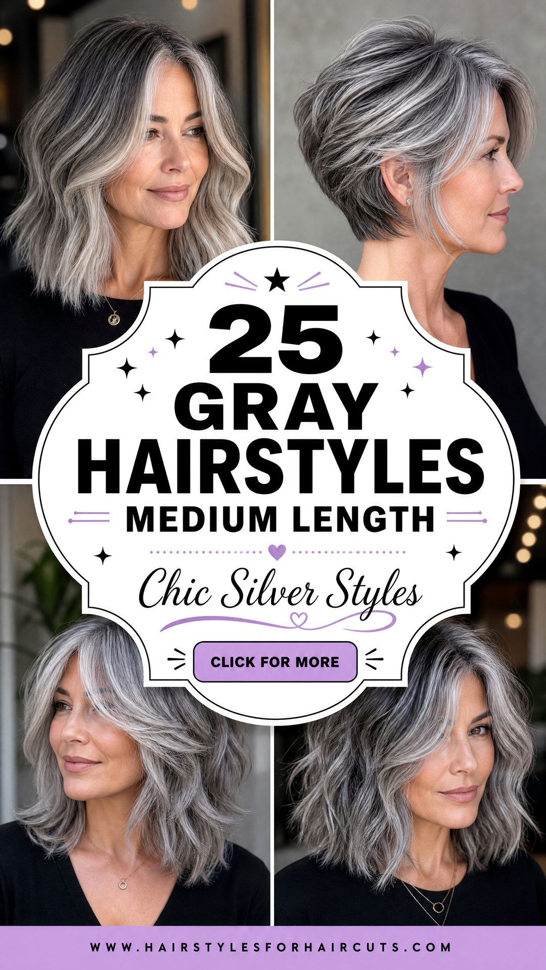 25 Gray Hairstyles Medium Length Chic Silver Styles - 25 Gray Hairstyles Medium Length: Chic Silver Styles