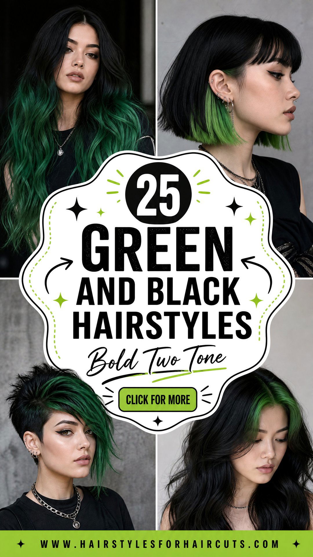 25 Green and Black Hairstyles Bold Two-Tone Hair Ideas - 25 Green and Black Hairstyles: Bold Two-Tone Hair Ideas
