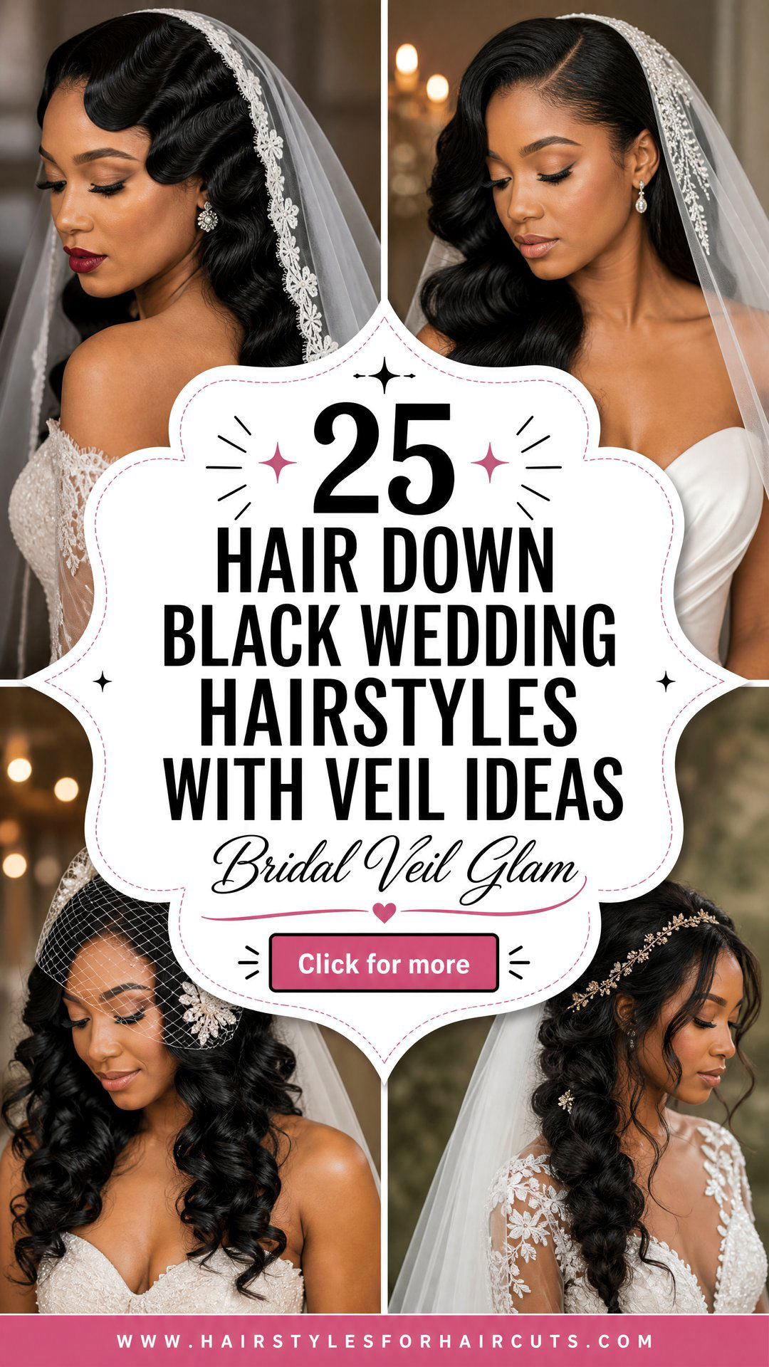 25 Hair Down Black Wedding Hairstyles With Veil Ideas - 25 Hair Down Black Wedding Hairstyles With Veil Ideas