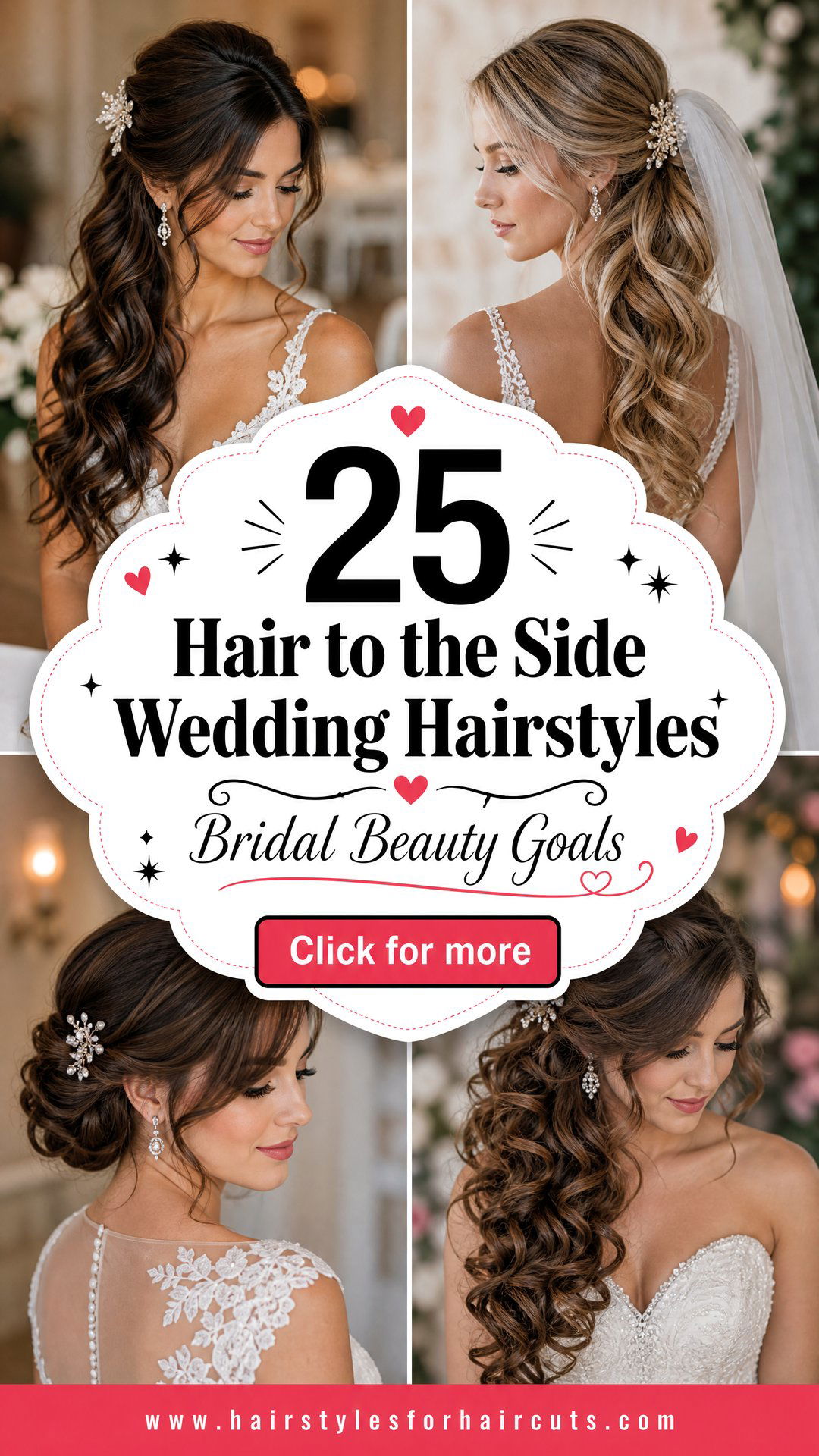 25 Hair to the Side Wedding Hairstyles for Brides - 25 Hair to the Side Wedding Hairstyles for Brides