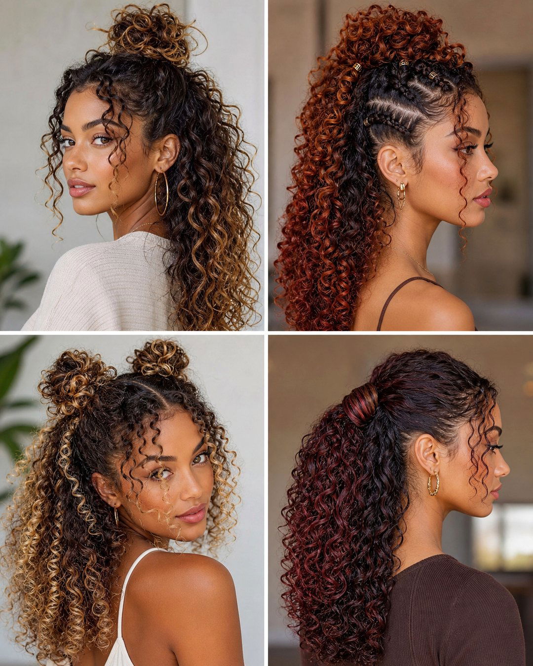 25 Half Up Curly Hairstyles for Long Hair Ideas