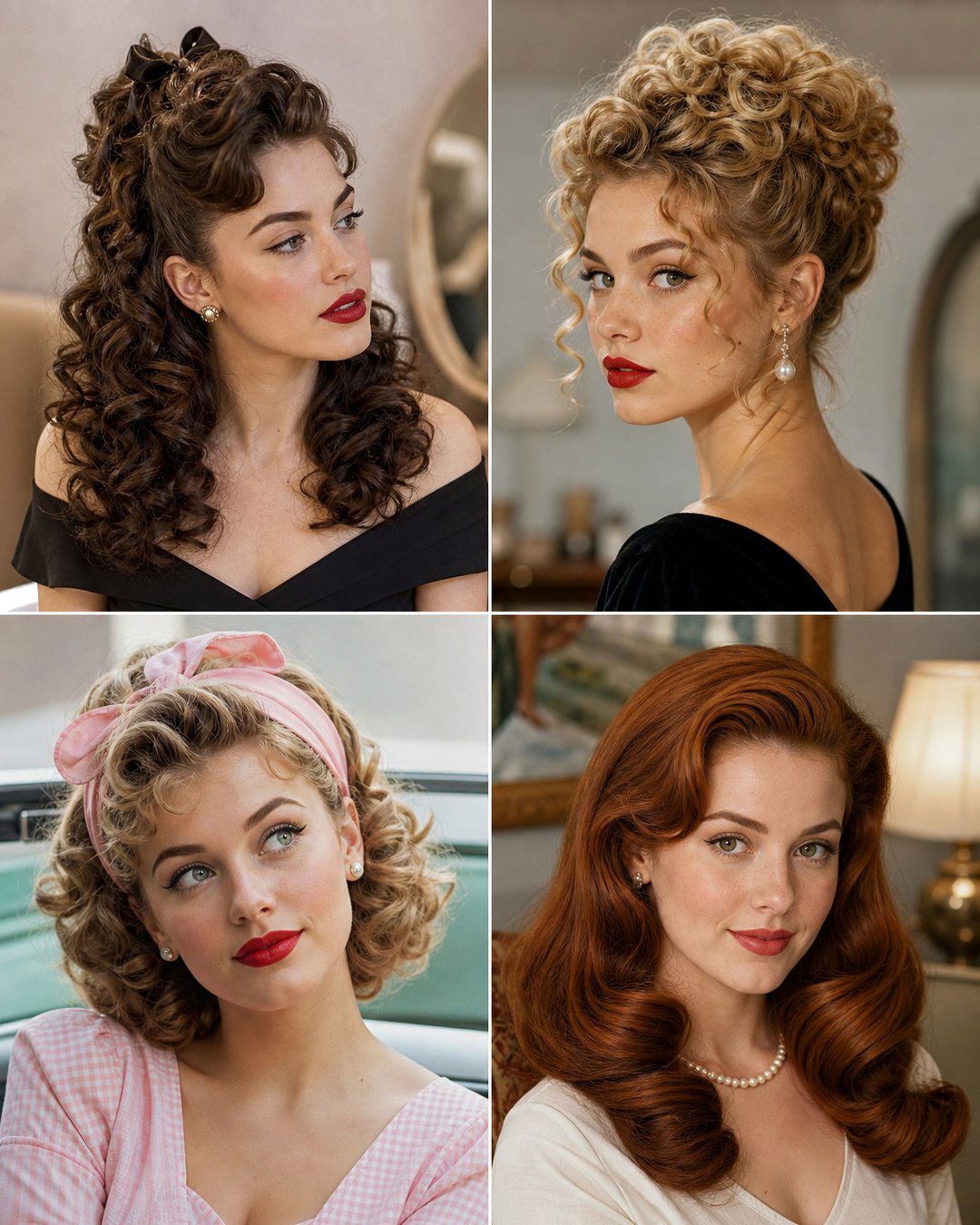 25 Long Hair Curly 50s Hairstyles for Vintage Glamour