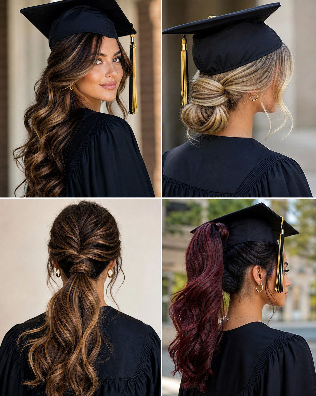 25 Long Hair Graduation Hairstyles With Cap Ideas