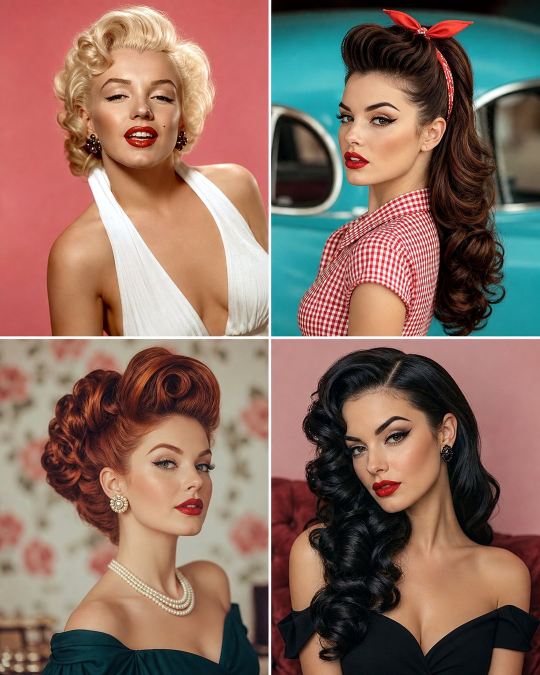 25 Long Hair Pin Up Hairstyles for a Retro Glam Look