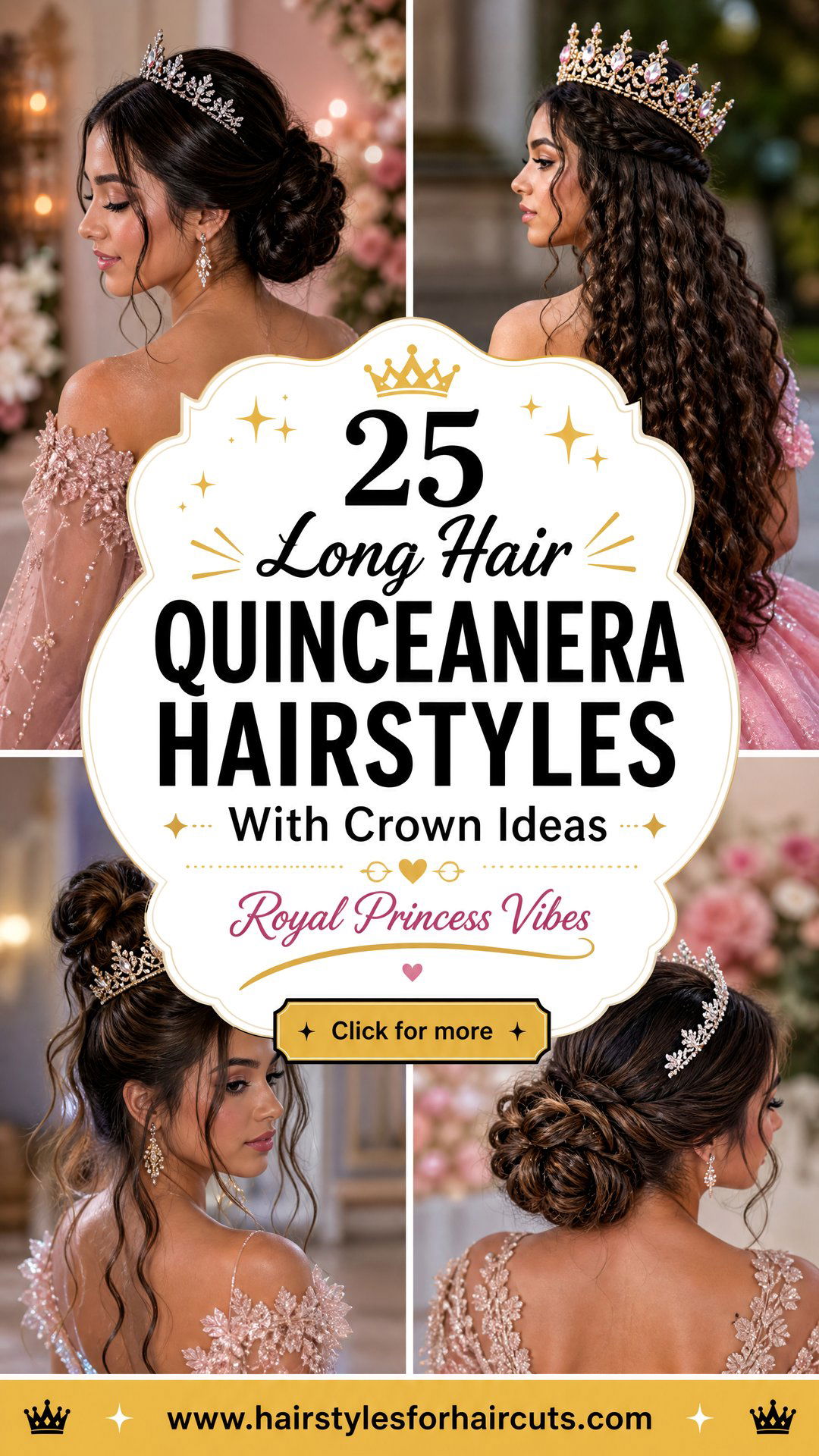 25 Long Hair Quinceanera Hairstyles With Crown Ideas - 25 Long Hair Quinceanera Hairstyles With Crown Ideas
