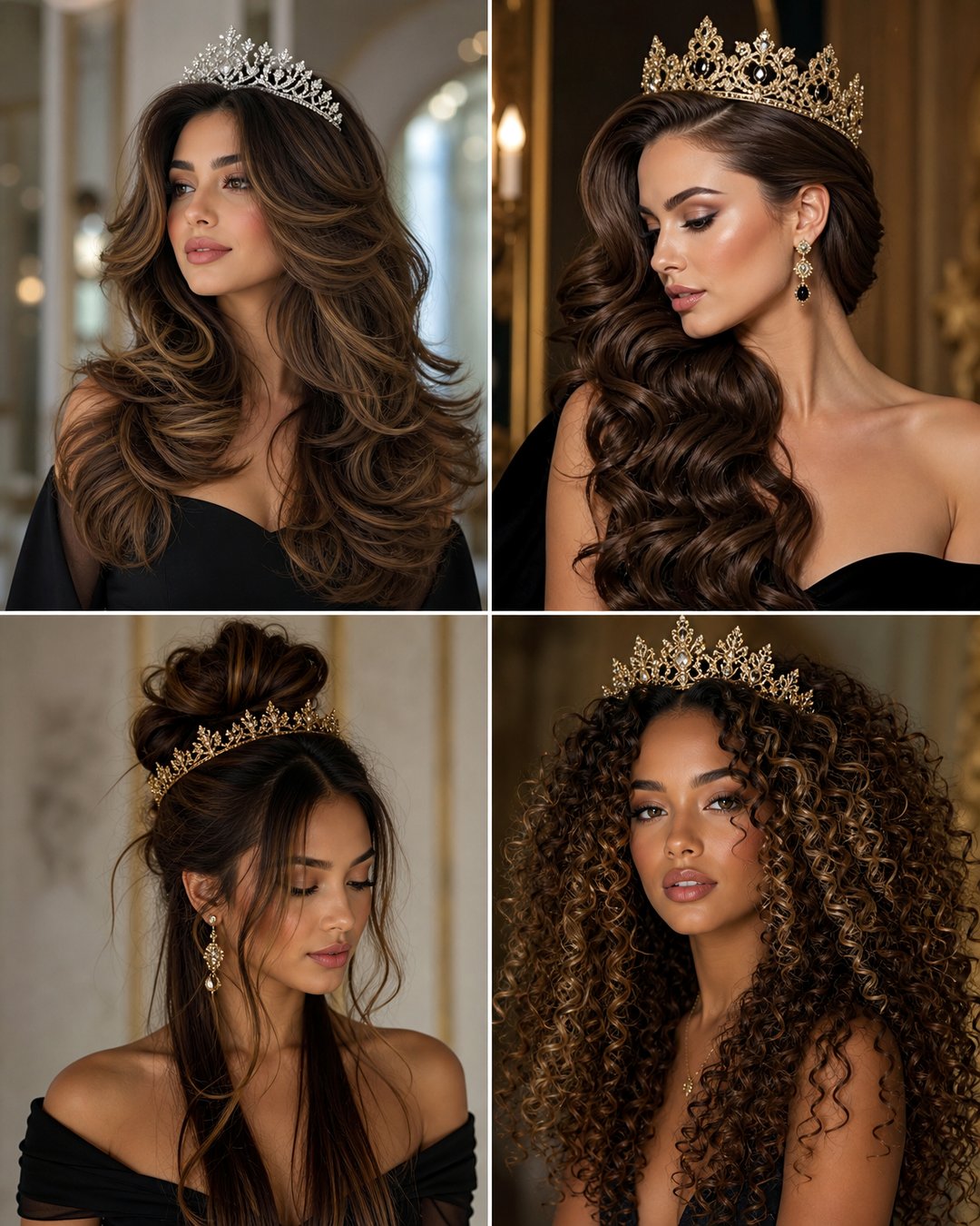 25 Long Hair Quinceanera Hairstyles With Crown Ideas