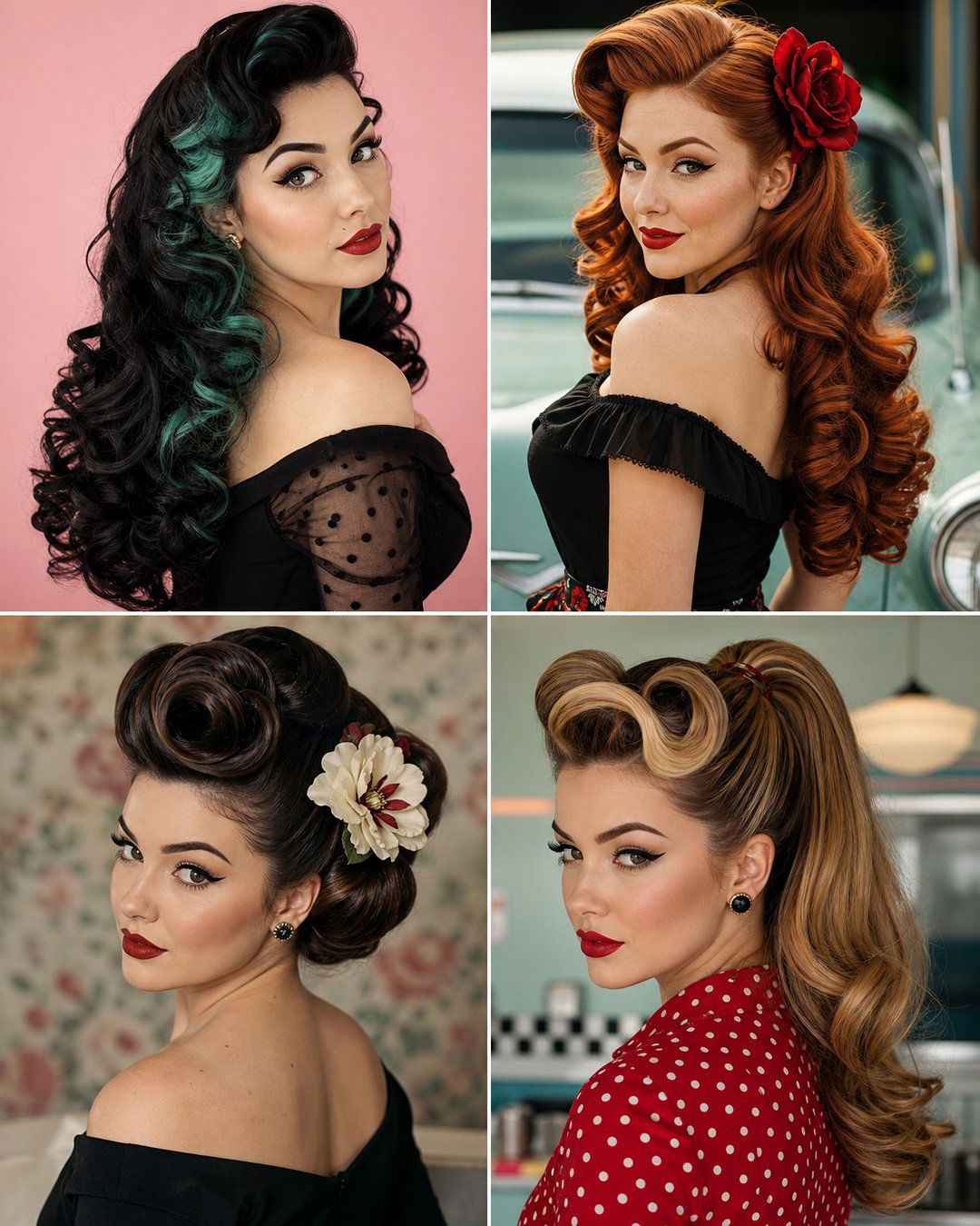 25 Long Hair Rockabilly Hairstyles for Retro Vibes