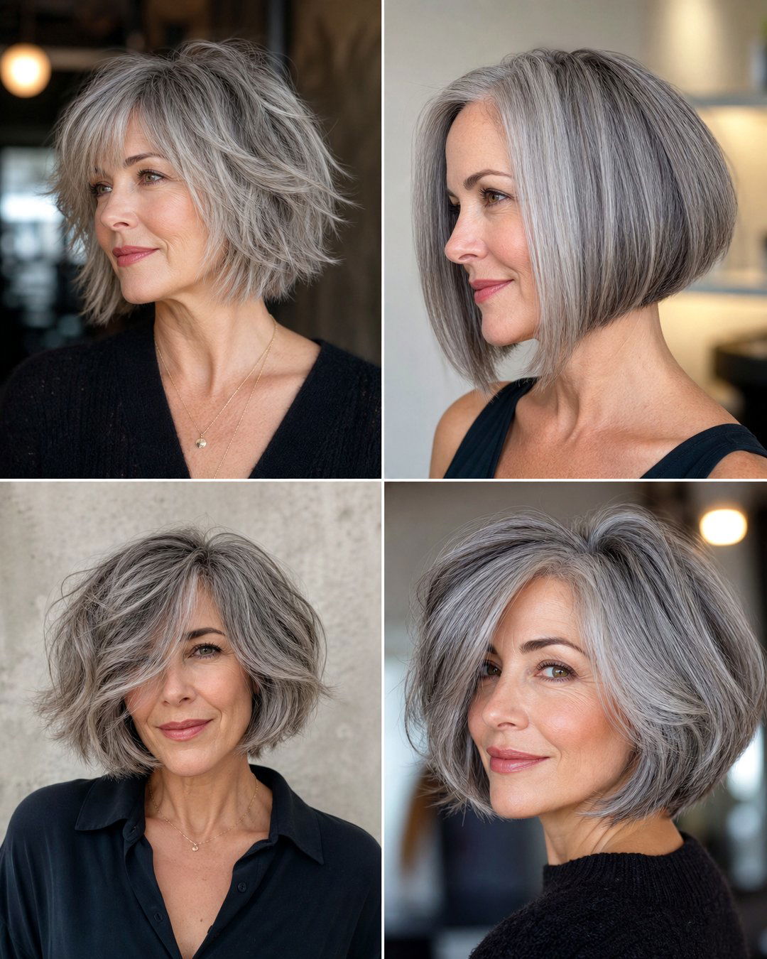 25 Medium Haircuts for Gray Hair That Look Stunning