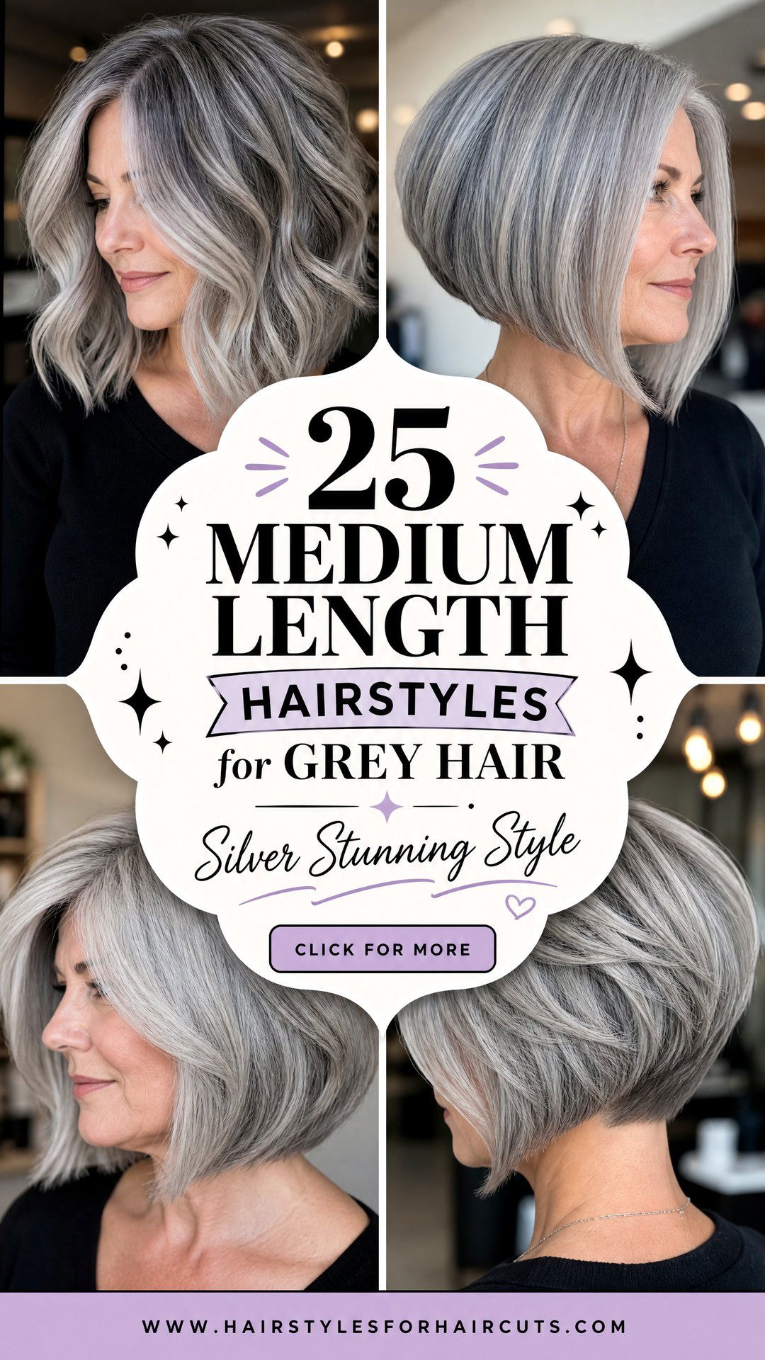 25 Medium Length Hairstyles for Grey Hair to Inspire - 25 Medium Length Hairstyles for Grey Hair to Inspire