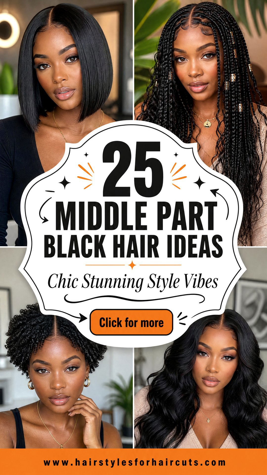 25 Middle Part Hairstyles for Black Hair Chic and Stunning - 25 Middle Part Hairstyles for Black Hair: Chic & Stunning