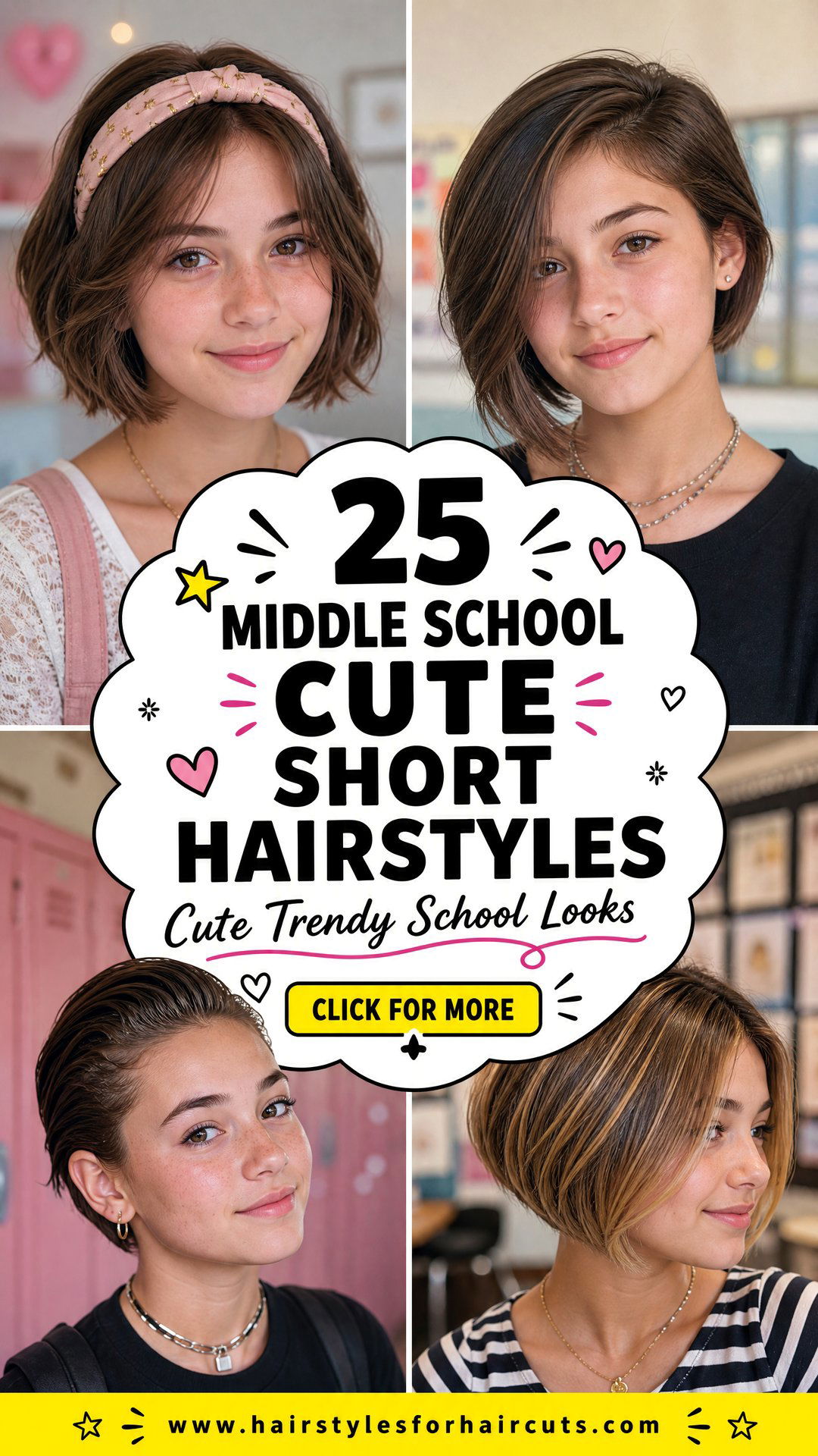 25 Middle School Cute Hairstyles for Short Hair to Try - 25 Middle School Cute Hairstyles for Short Hair to Try