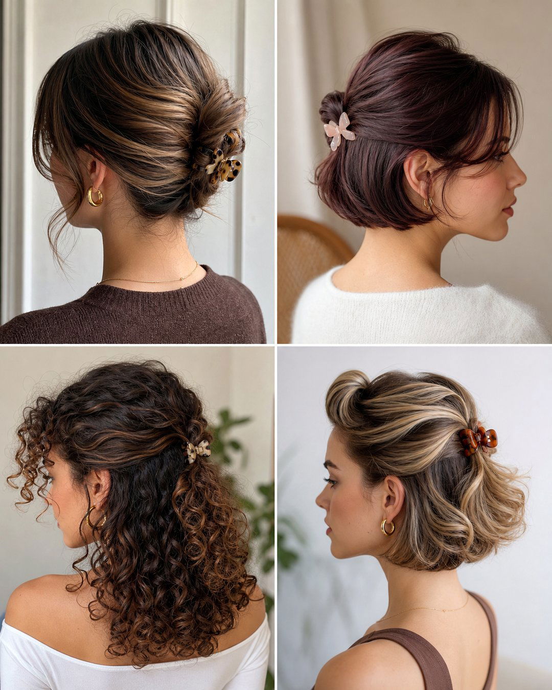 25 Mini Claw Clip Hairstyles for Short Hair Cute Ideas