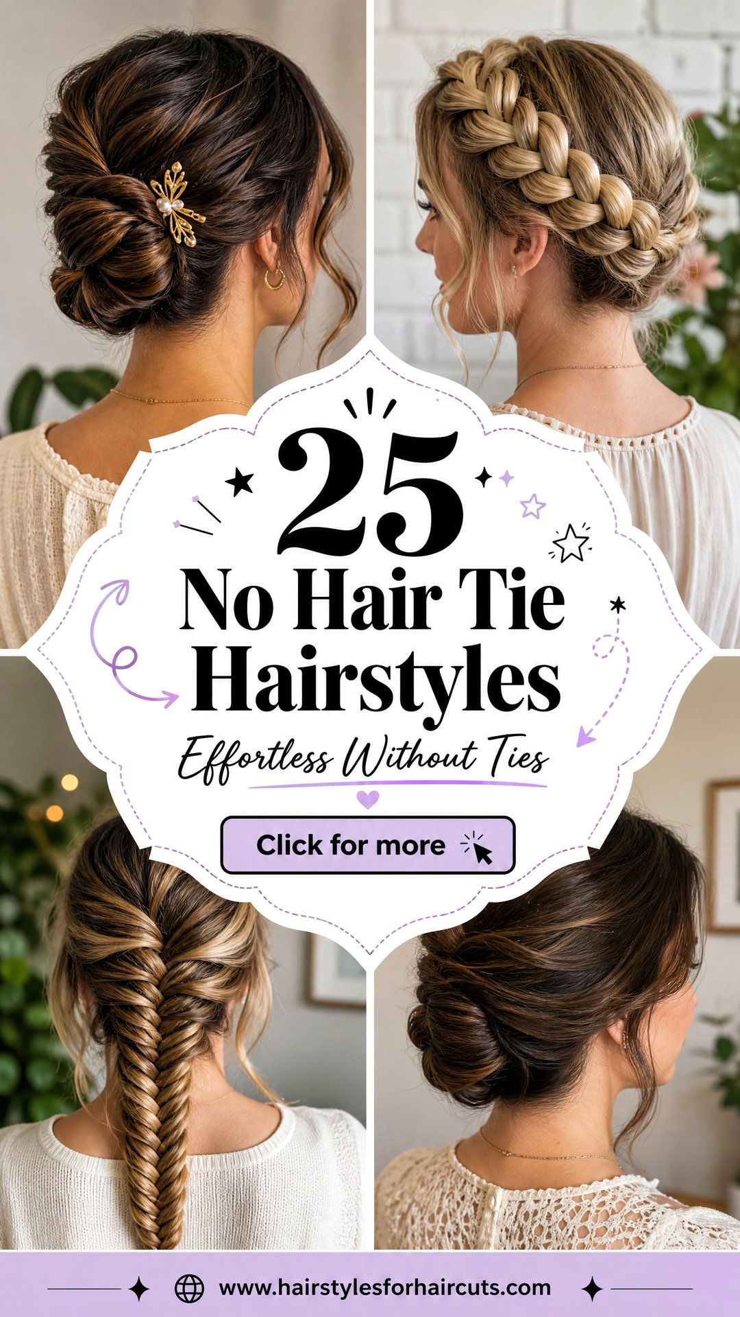 25 No Hair Tie Hairstyles Effortless Looks Without Ties - 25 No Hair Tie Hairstyles: Effortless Looks Without Ties