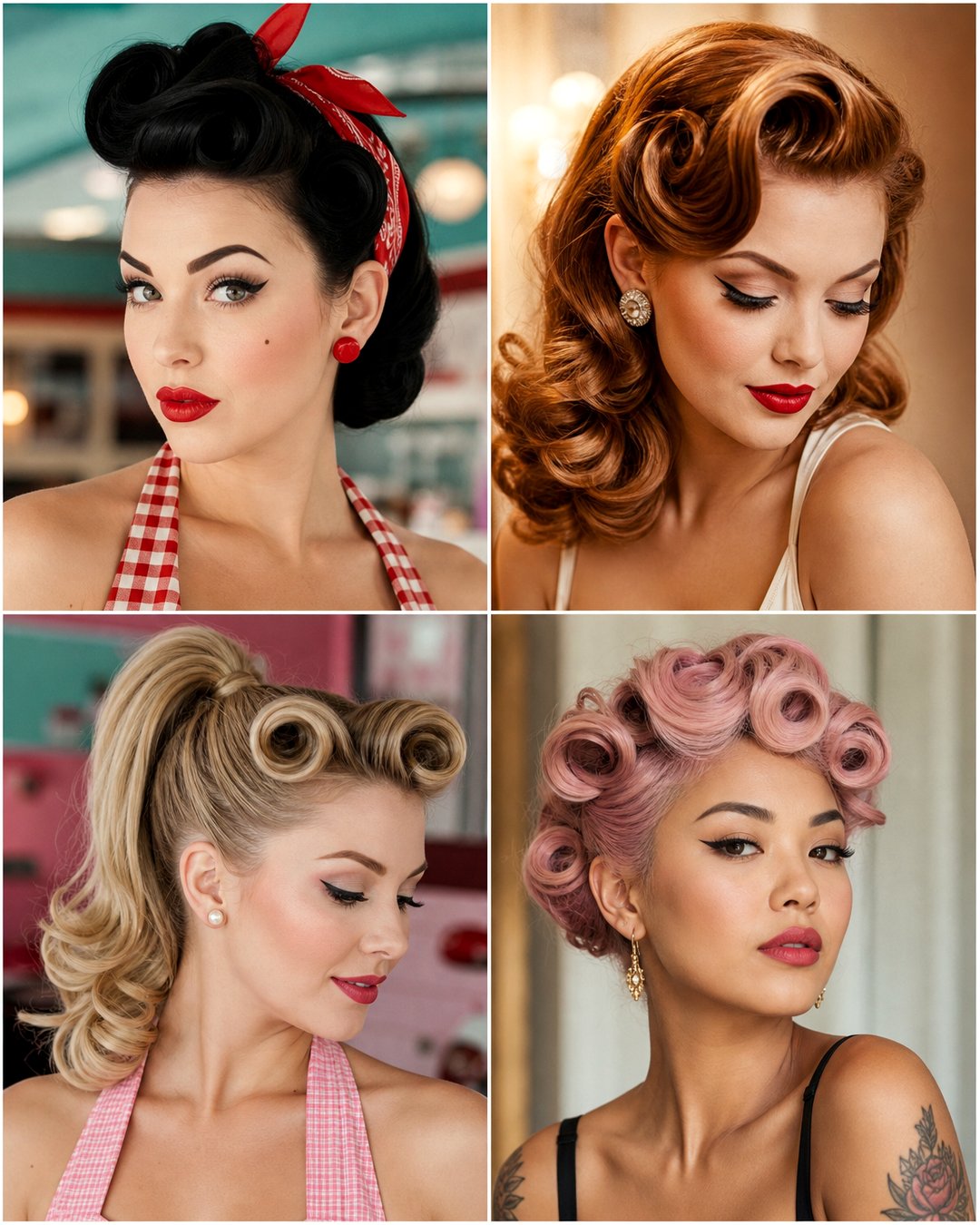 25 Pin Curls Hairstyles for a Glamorous Retro Look