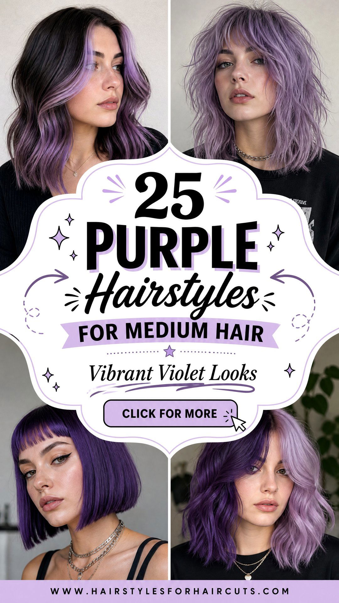 25 Purple Hairstyles for Medium Hair to Inspire You - 25 Purple Hairstyles for Medium Hair to Inspire You