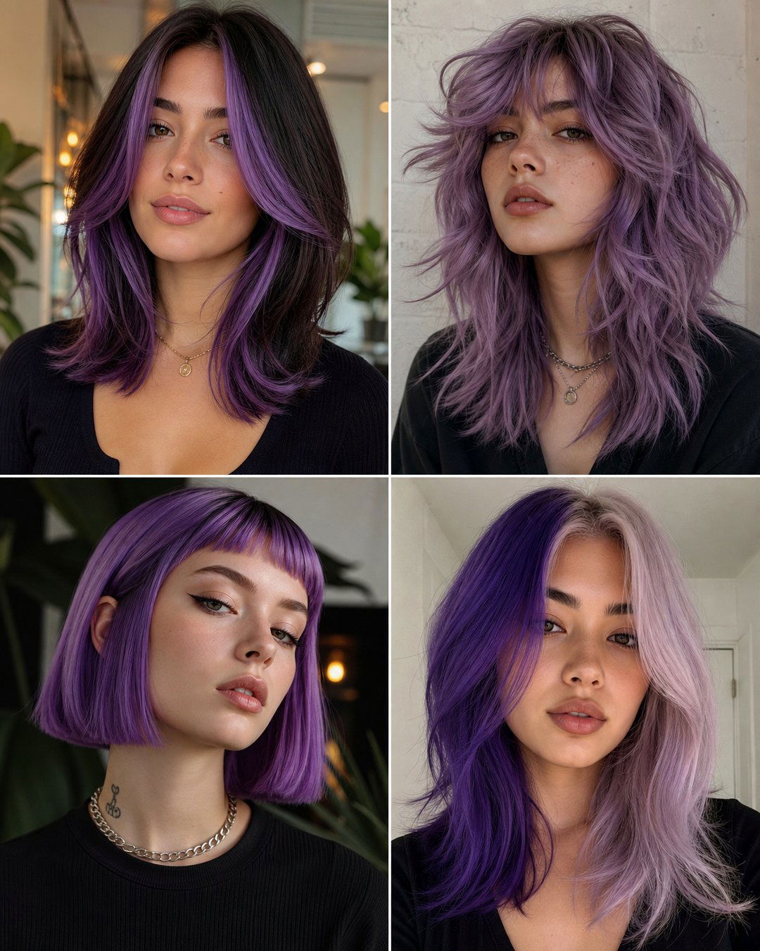 25 Purple Hairstyles for Medium Hair to Inspire You