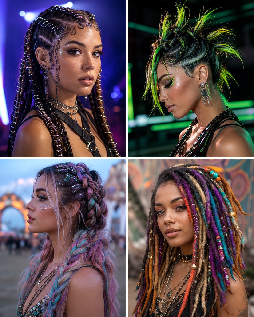 25 Rave Hairstyles for Medium Hair Bold Festival Looks
