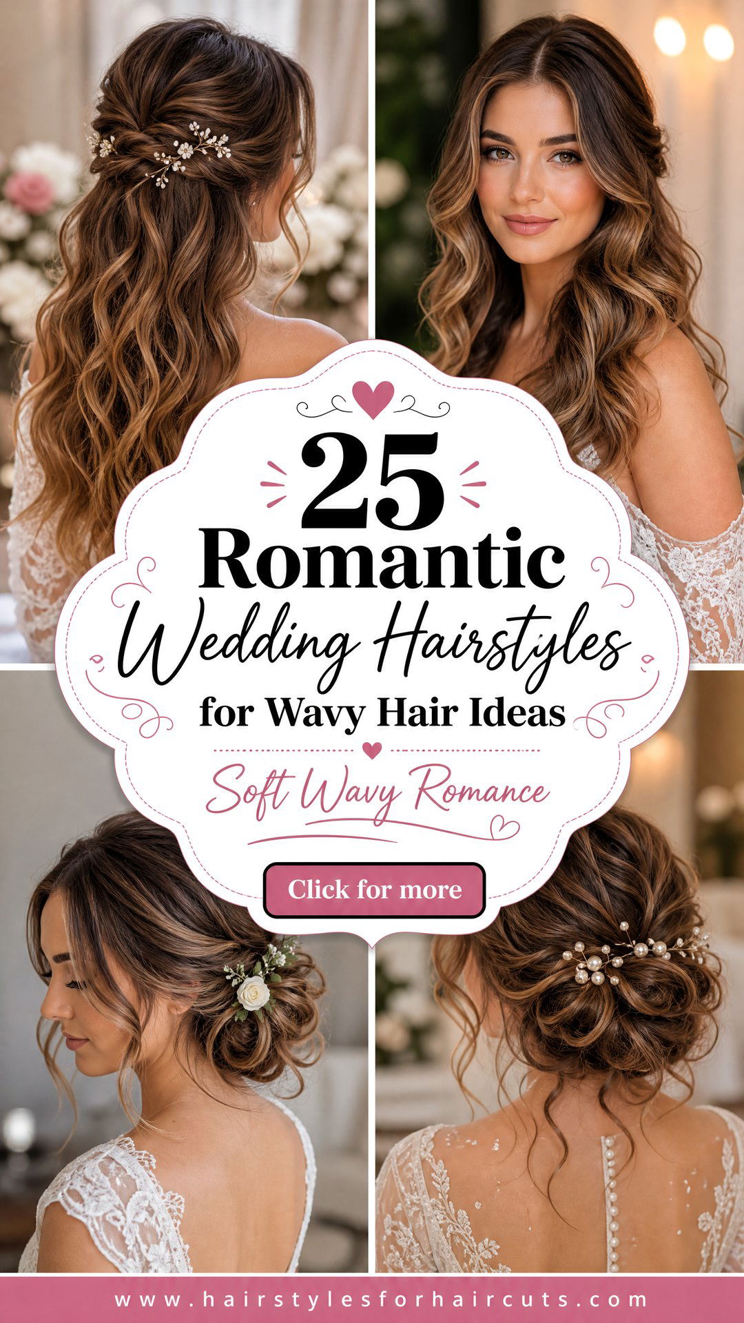 25 Romantic Wedding Hairstyles for Wavy Hair Brides - 25 Romantic Wedding Hairstyles for Wavy Hair Brides