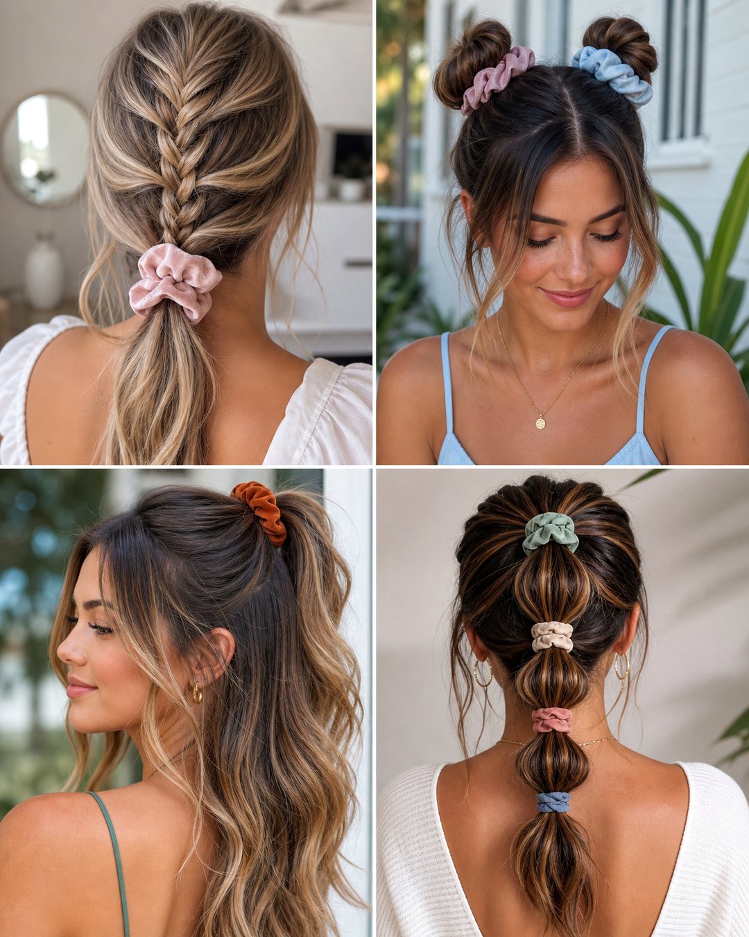 25 Scrunchie Hairstyles for Short Hair Cute and Easy Looks