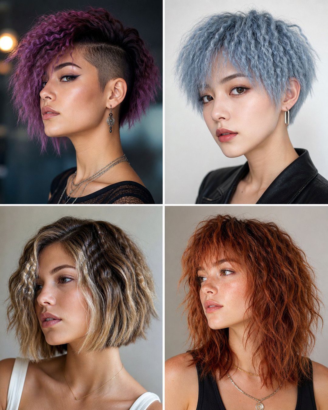 25 Short Hair Crimped Hairstyles for Bold Retro Texture