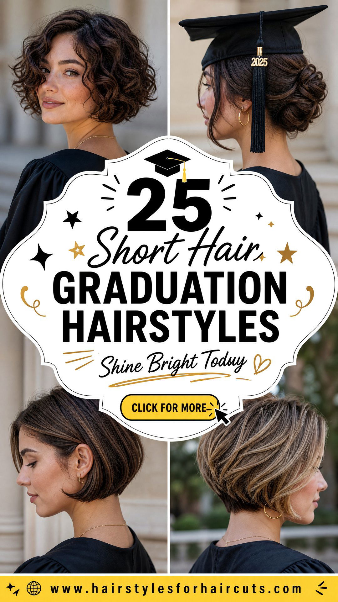 25 Short Hair Graduation Hairstyles to Shine Bright - 25 Short Hair Graduation Hairstyles to Shine Bright