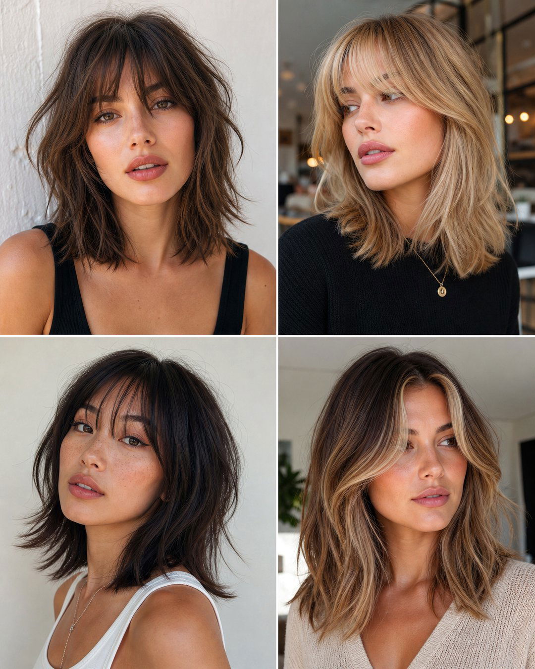 25 Shoulder Length Hair With Bangs Hairstyles to Try