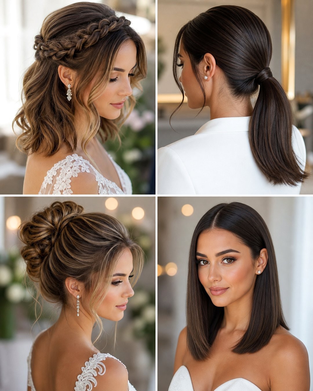 25 Simple Wedding Hairstyles for Medium Hair Brides