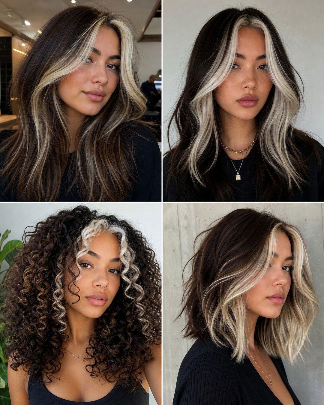 25 Skunk Stripe Hairstyles Bold Two-Tone Hair Trends
