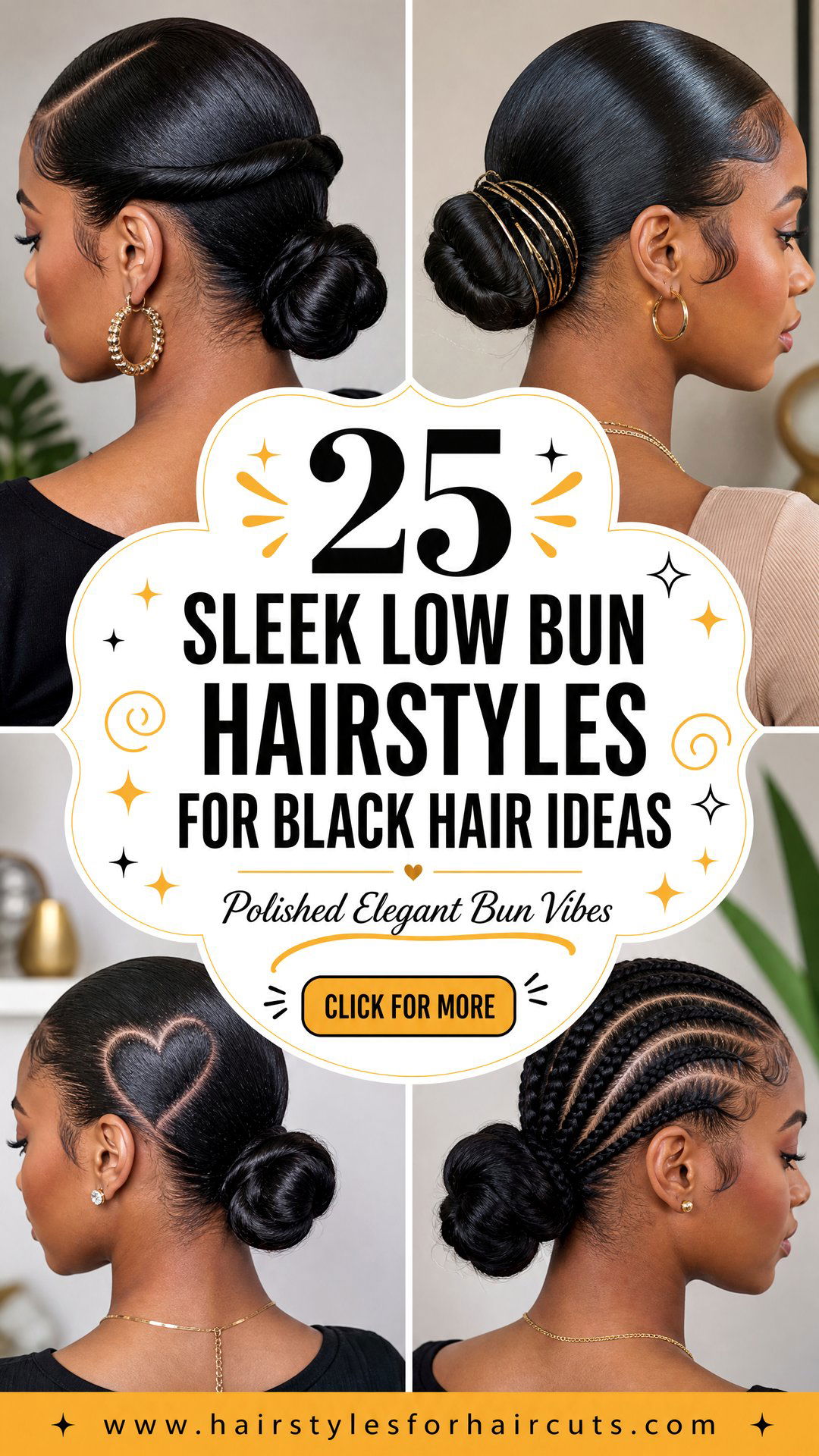 25 Sleek Low Bun Hairstyles for Black Hair Ideas - 25 Sleek Low Bun Hairstyles for Black Hair Ideas