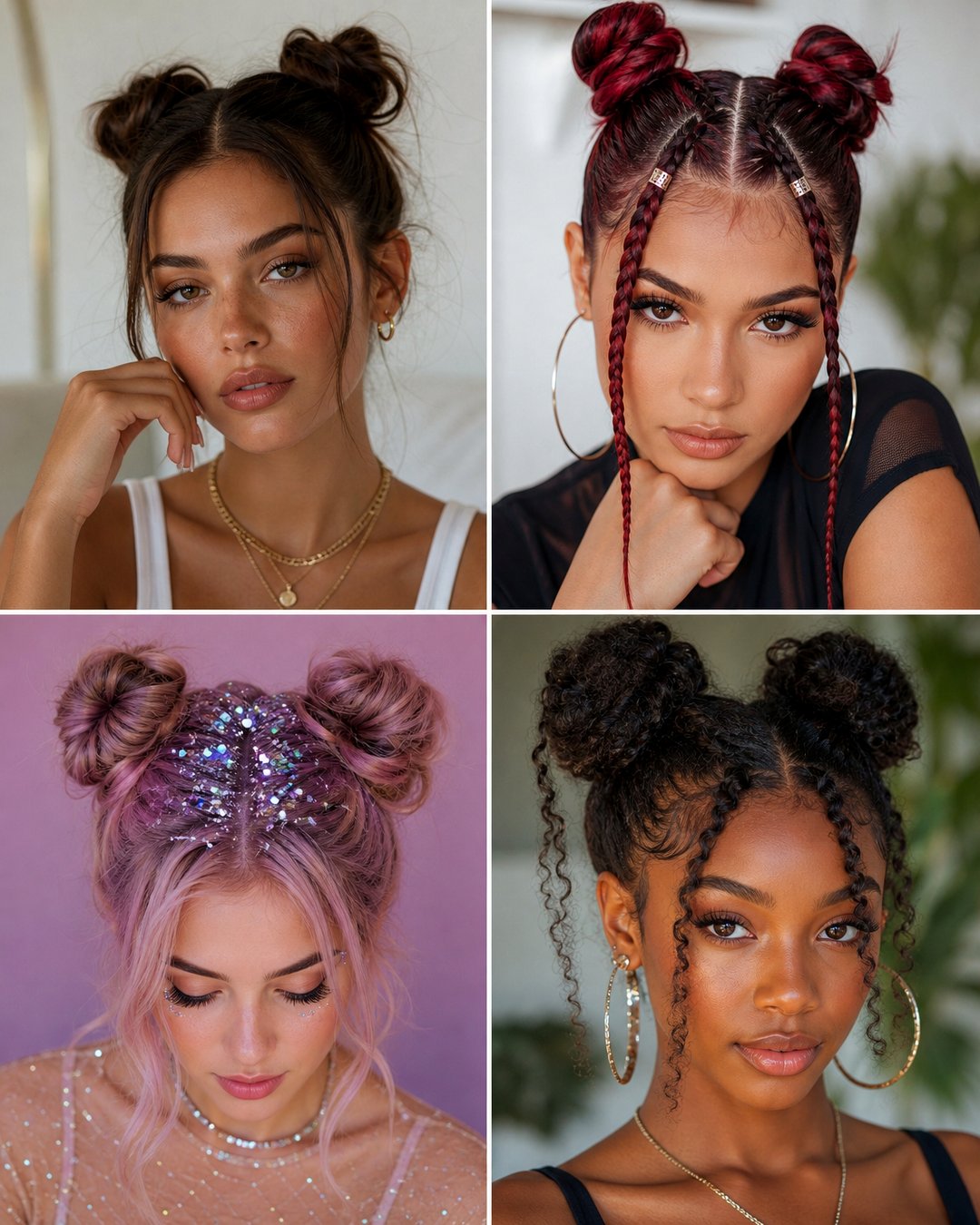 25 Space Buns Hairstyles for a Fun Trendy Look