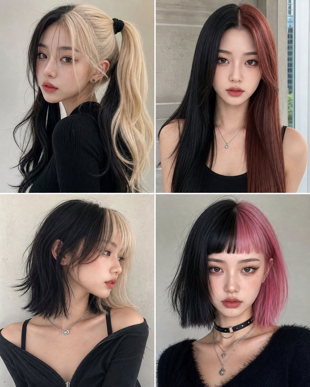 25 Split Hairstyles Bold Two-Tone Hair Trends