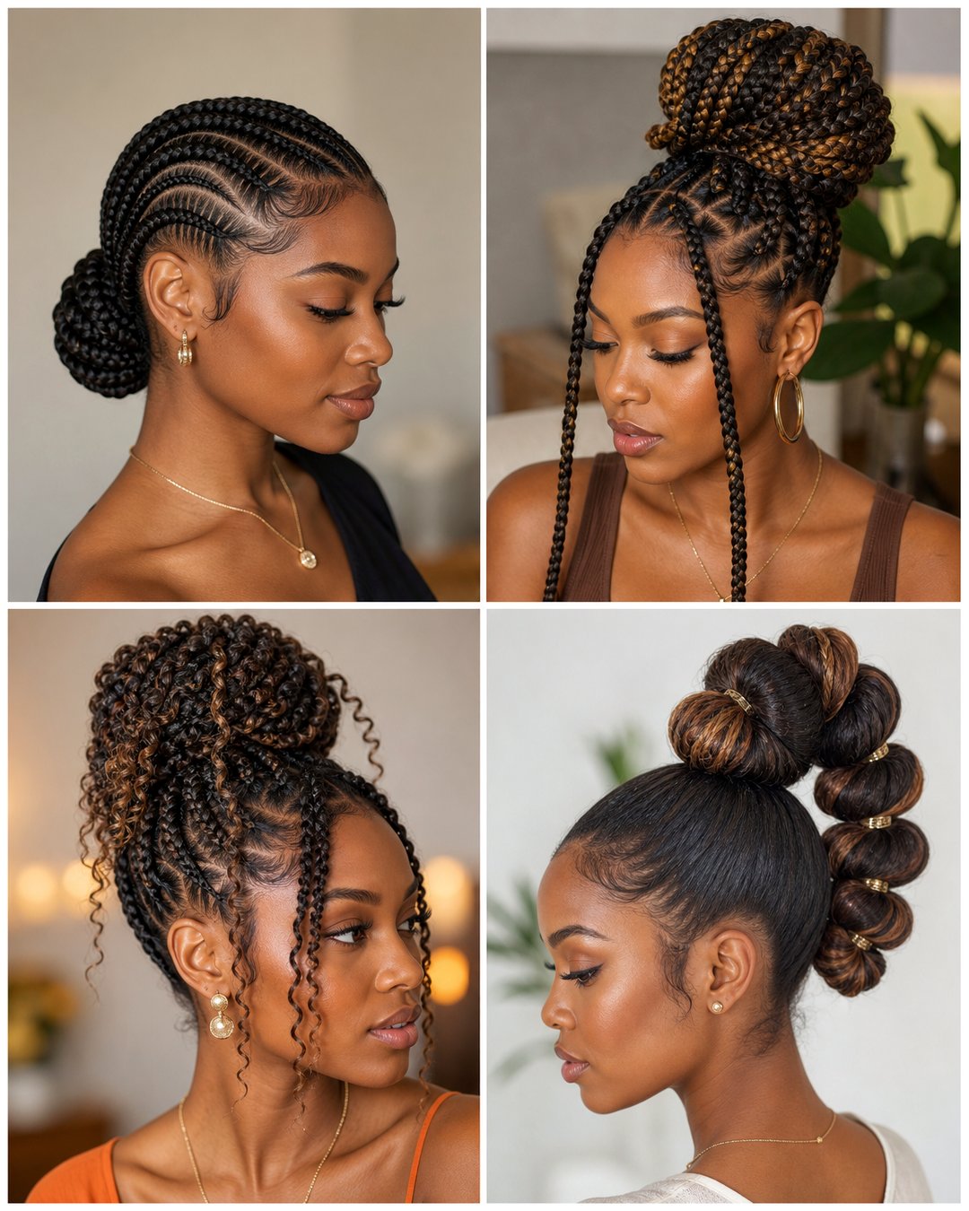 25 Stunning Braided Buns Hairstyles for Black Hair