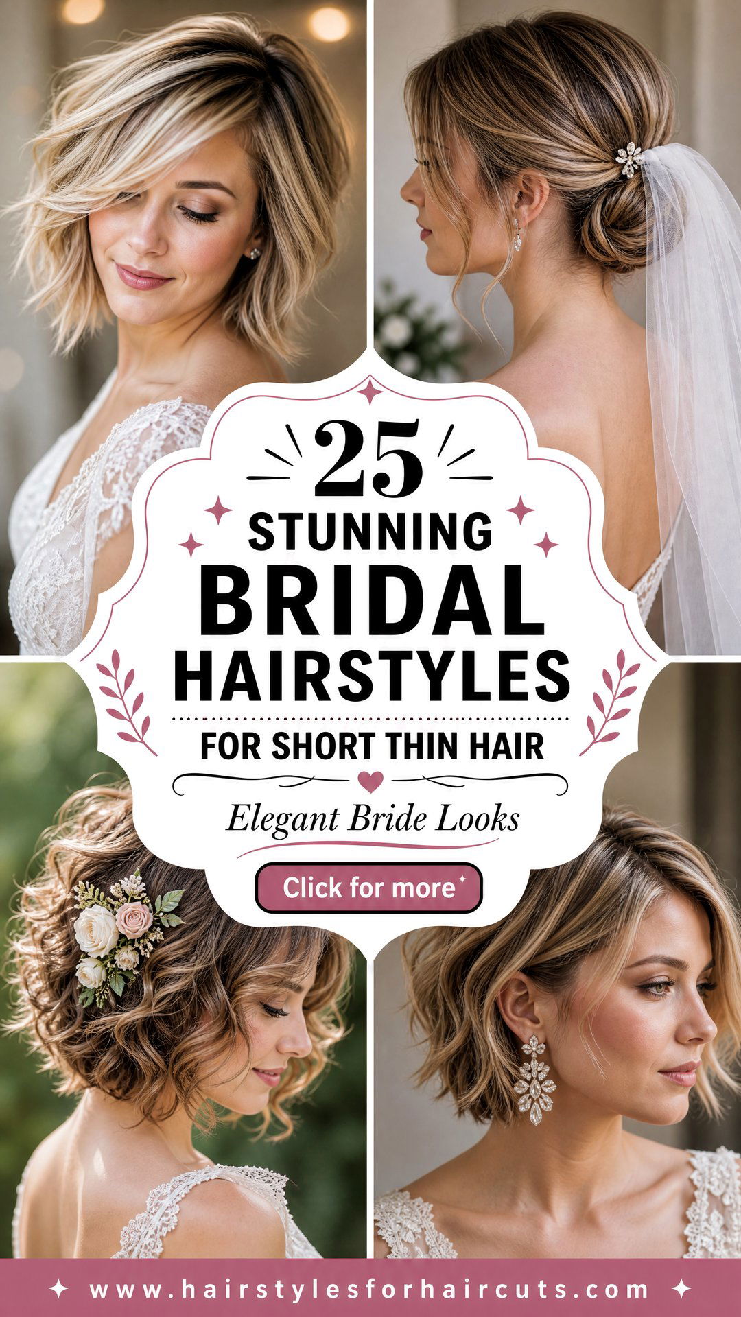 25 Stunning Bridal Hairstyles for Short Thin Hair Ideas - 25 Stunning Bridal Hairstyles for Short Thin Hair Ideas