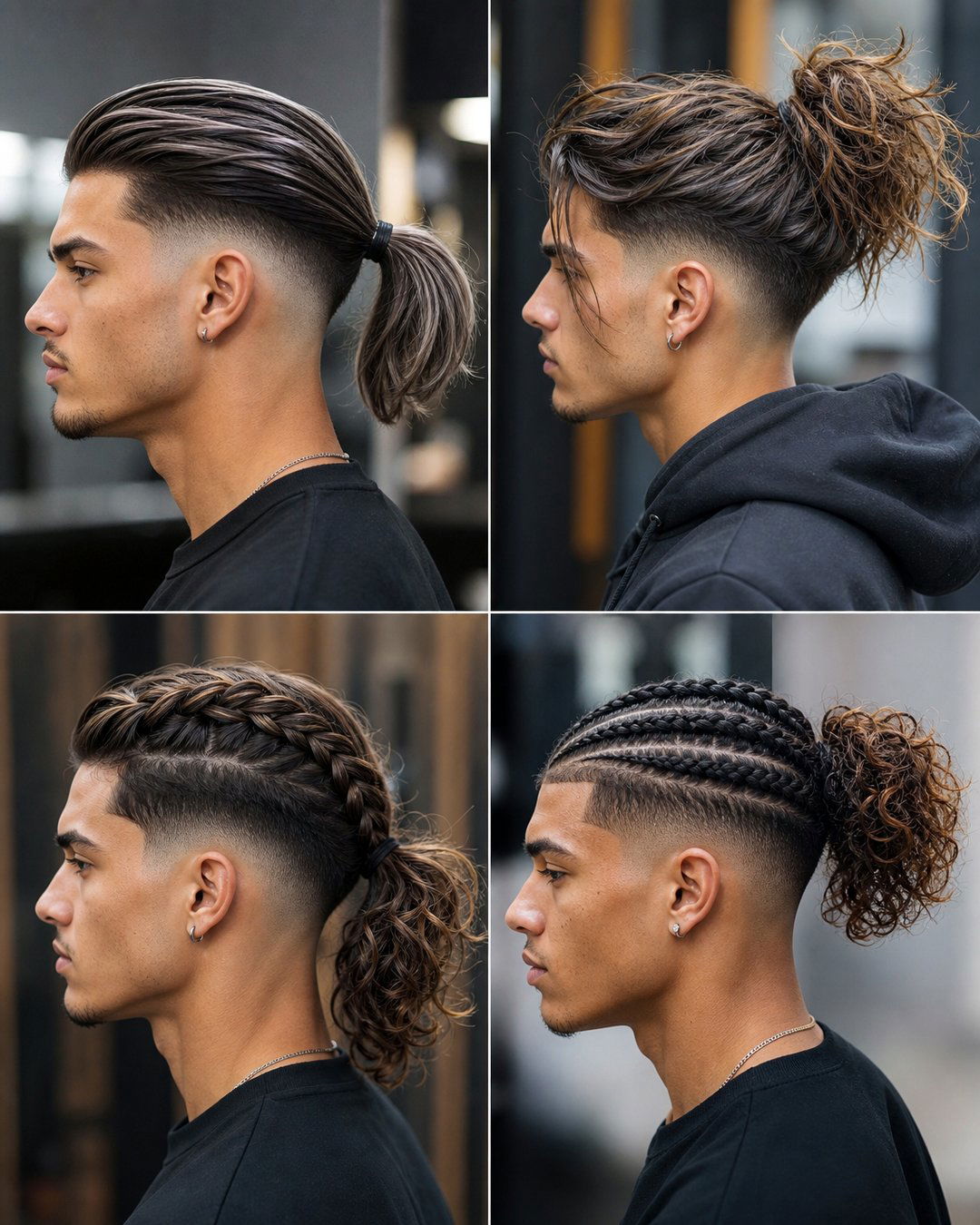 25 Stunning Bun Haircuts Ponytail Long Hair Taper Fade