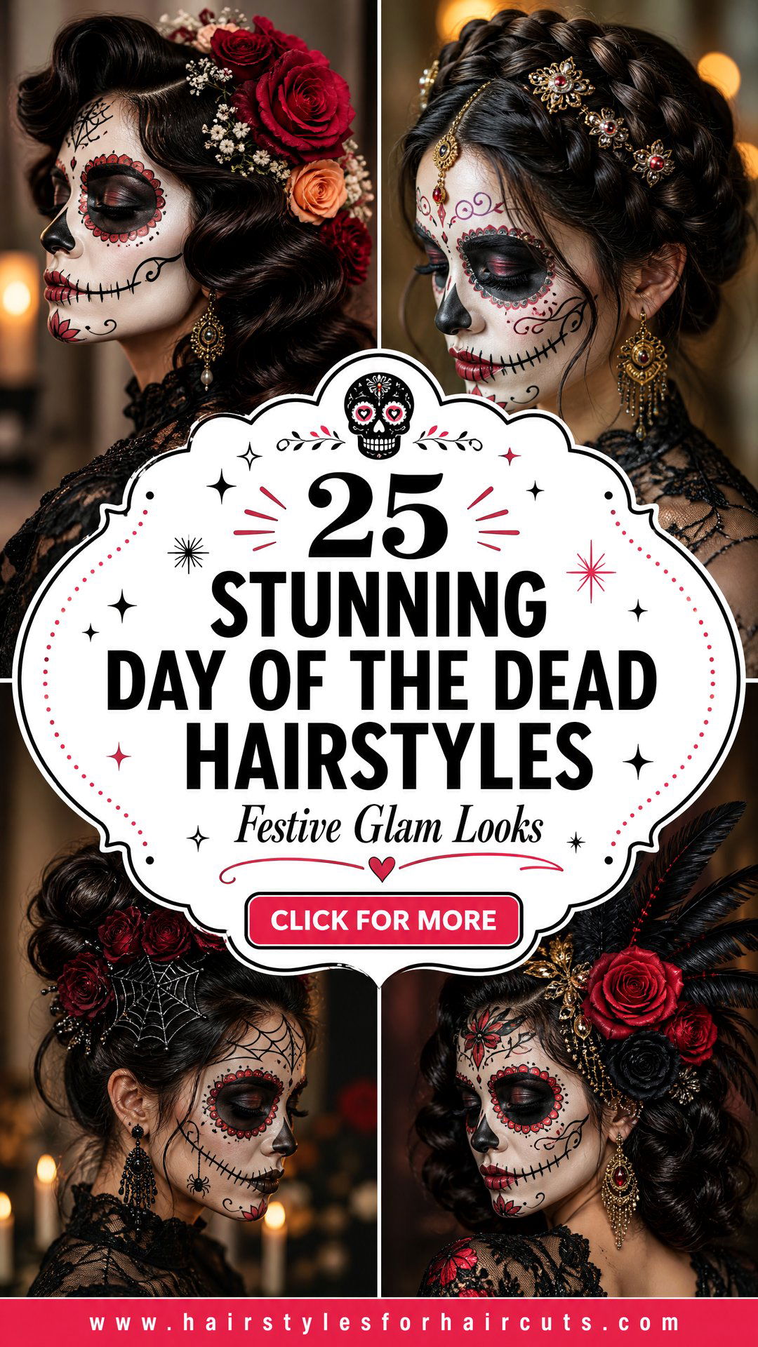 25 Stunning Day of the Dead Hairstyles to Try - 25 Stunning Day of the Dead Hairstyles to Try