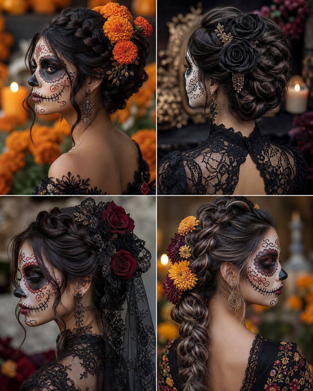 25 Stunning Day of the Dead Hairstyles to Try