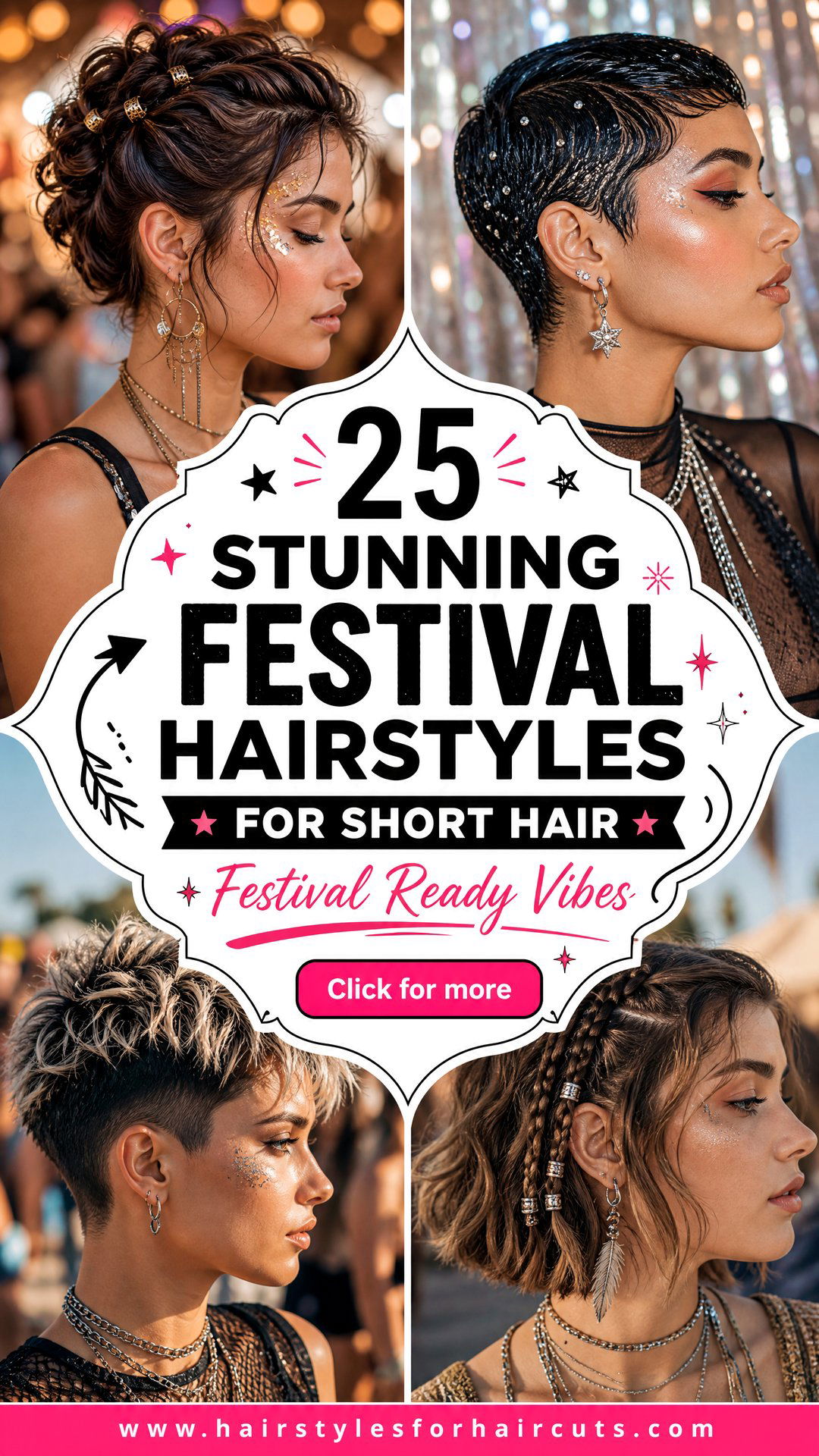 25 Stunning Festival Hairstyles for Short Hair to Try - 25 Stunning Festival Hairstyles for Short Hair to Try